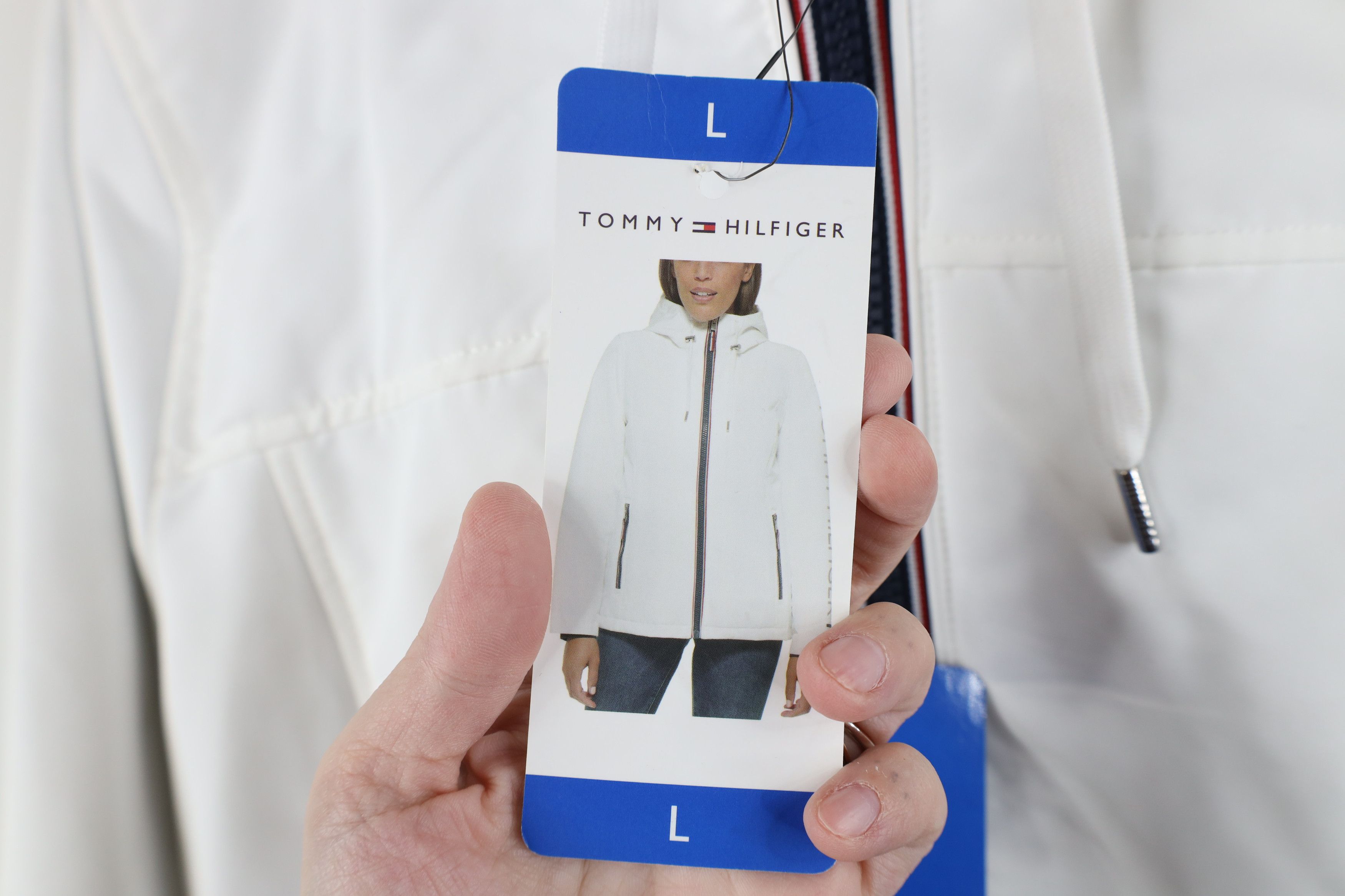 Tommy Hilfiger New Tommy Hilfiger Fleece Lined Full Zip Hooded Jacket White Size L / US 10 / IT 46 - 7 Thumbnail