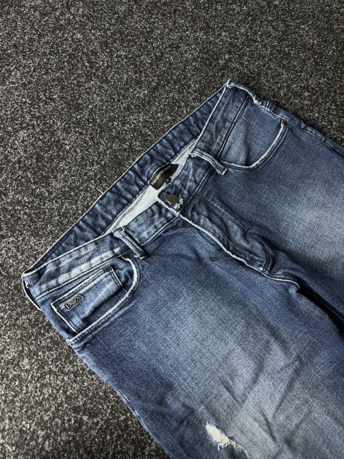 Armani Exchange Vintage 00s Emporio Armani Italy Y2K Distressed Jeans W34 Size US 34 / EU 50 - 4 Thumbnail