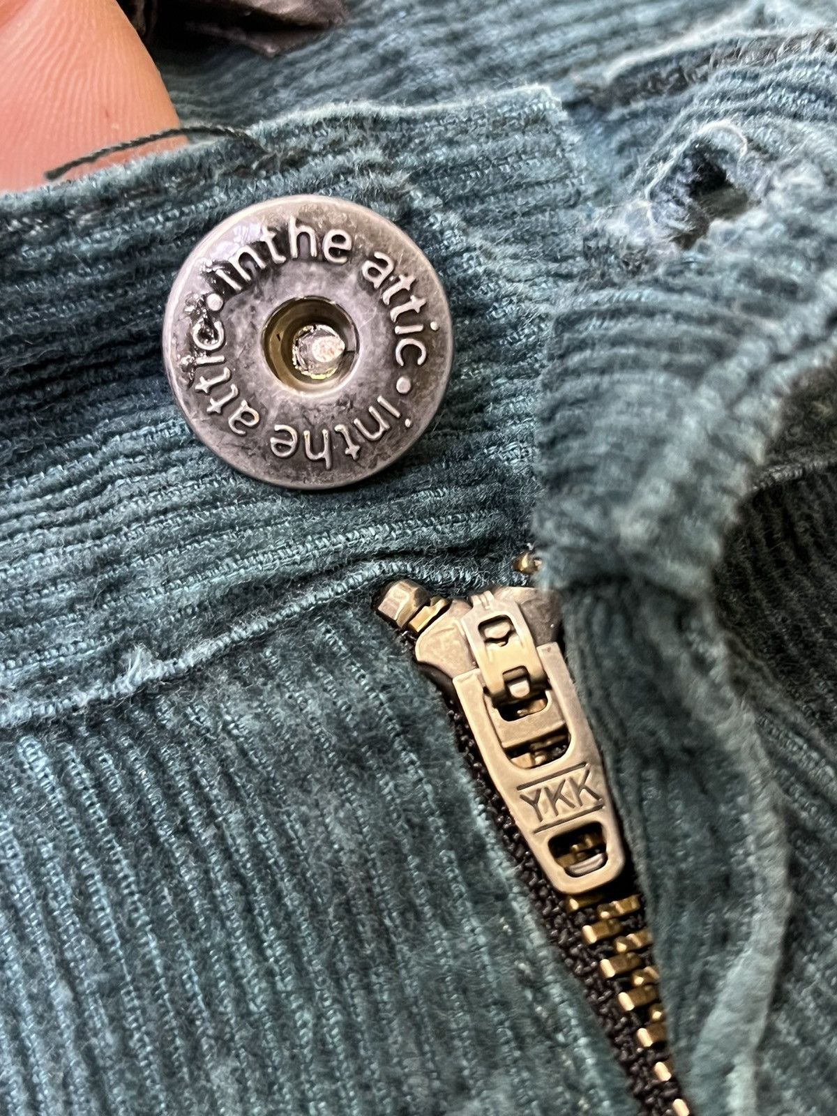 In The Attic IN THE ATTIC GREEN CORDUROY JEANS Size US 33 - 11 Thumbnail