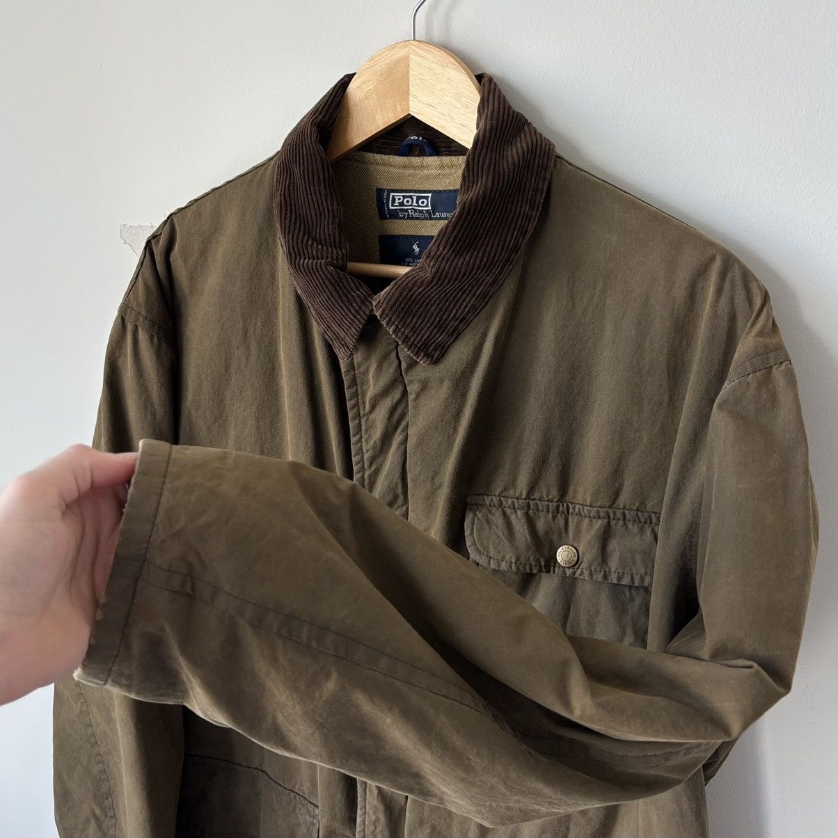 Polo Ralph Lauren Vintage Oilcloth Waxed Cotton Canvas Jacket Olive Size US M / EU 48-50 / 2 - 3 Thumbnail