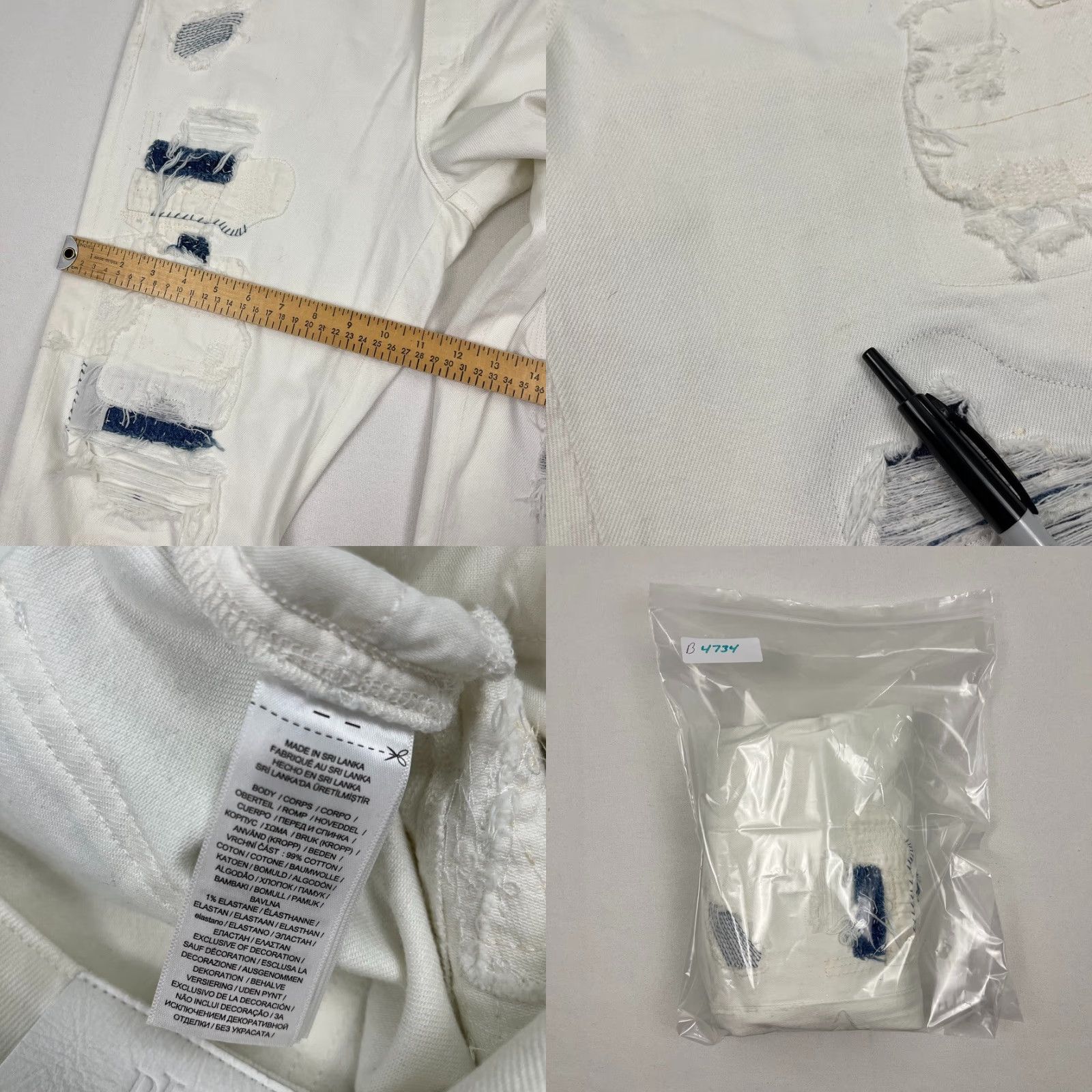 Ralph Lauren Lauren Ralph Lauren Jeans Womens Size 10 W33 L26 White Distressed Straight Ankle Pants Size 32" / US 10 / IT 46 - 9 Thumbnail