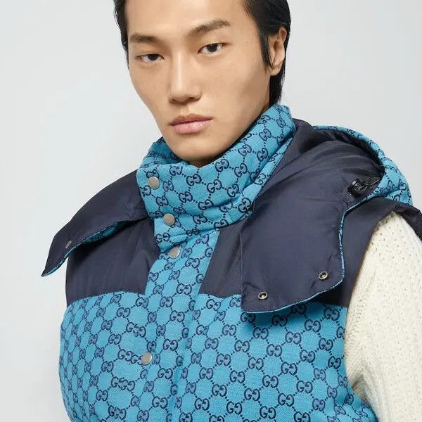 Gucci o1s1wg110225 GG Canvas Down Vest in Navy Blue Size US M / EU 48-50 / 2 - 3 Thumbnail