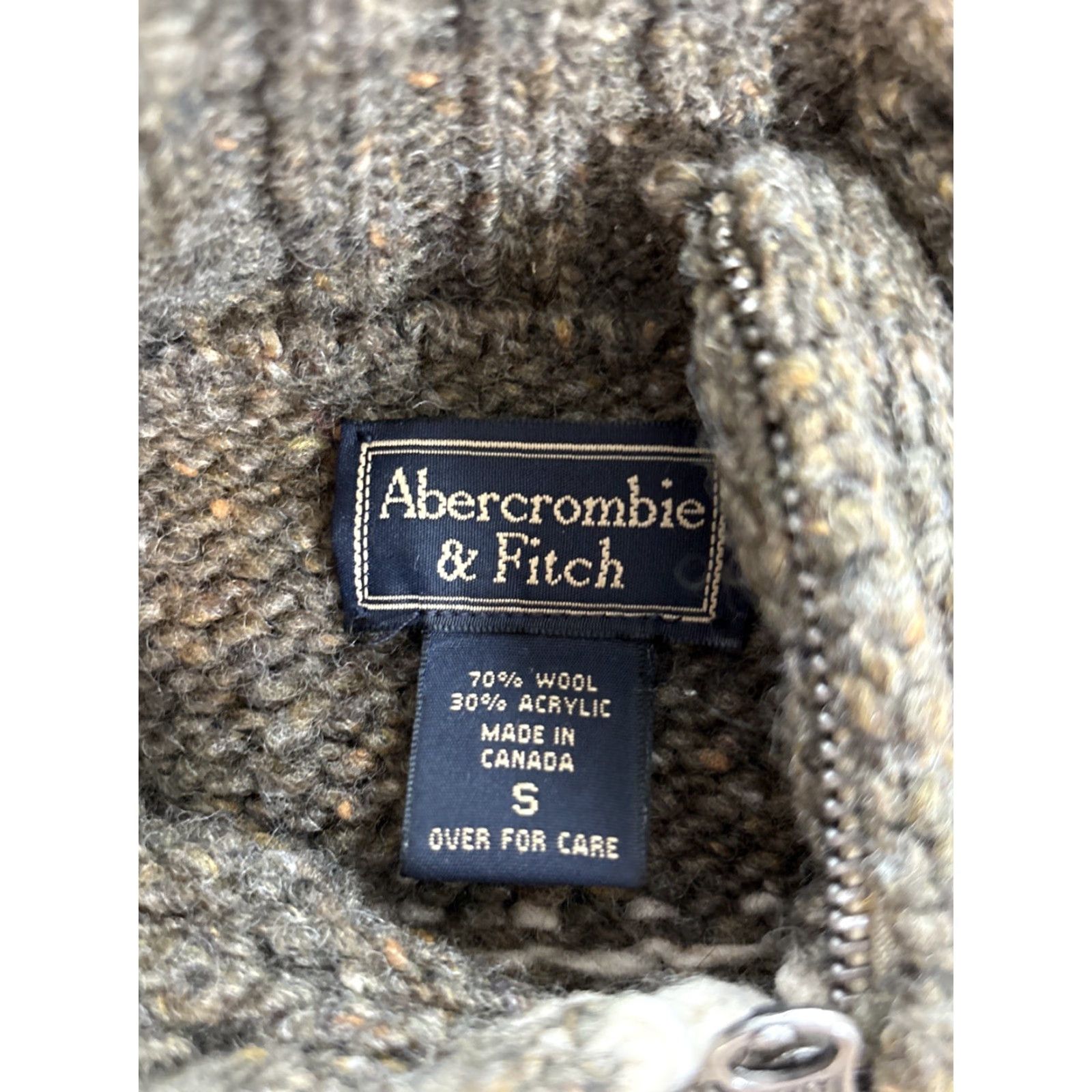 Abercrombie & Fitch VINTAGE Abercrombie & Fitch Sweater Jacket Womens Small Wool Chunky Full Zip Cabincore Size S / US 4 / IT 40 - 4 Thumbnail