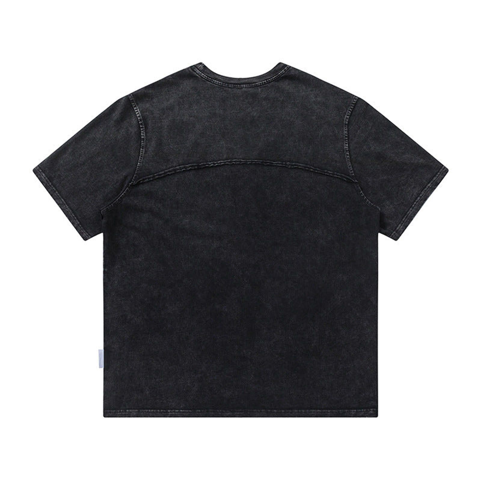 Other Black Washed Oversized Stitch Detail T-shirt, Casual Tee Size US M / EU 48-50 / 2 - 2 Thumbnail