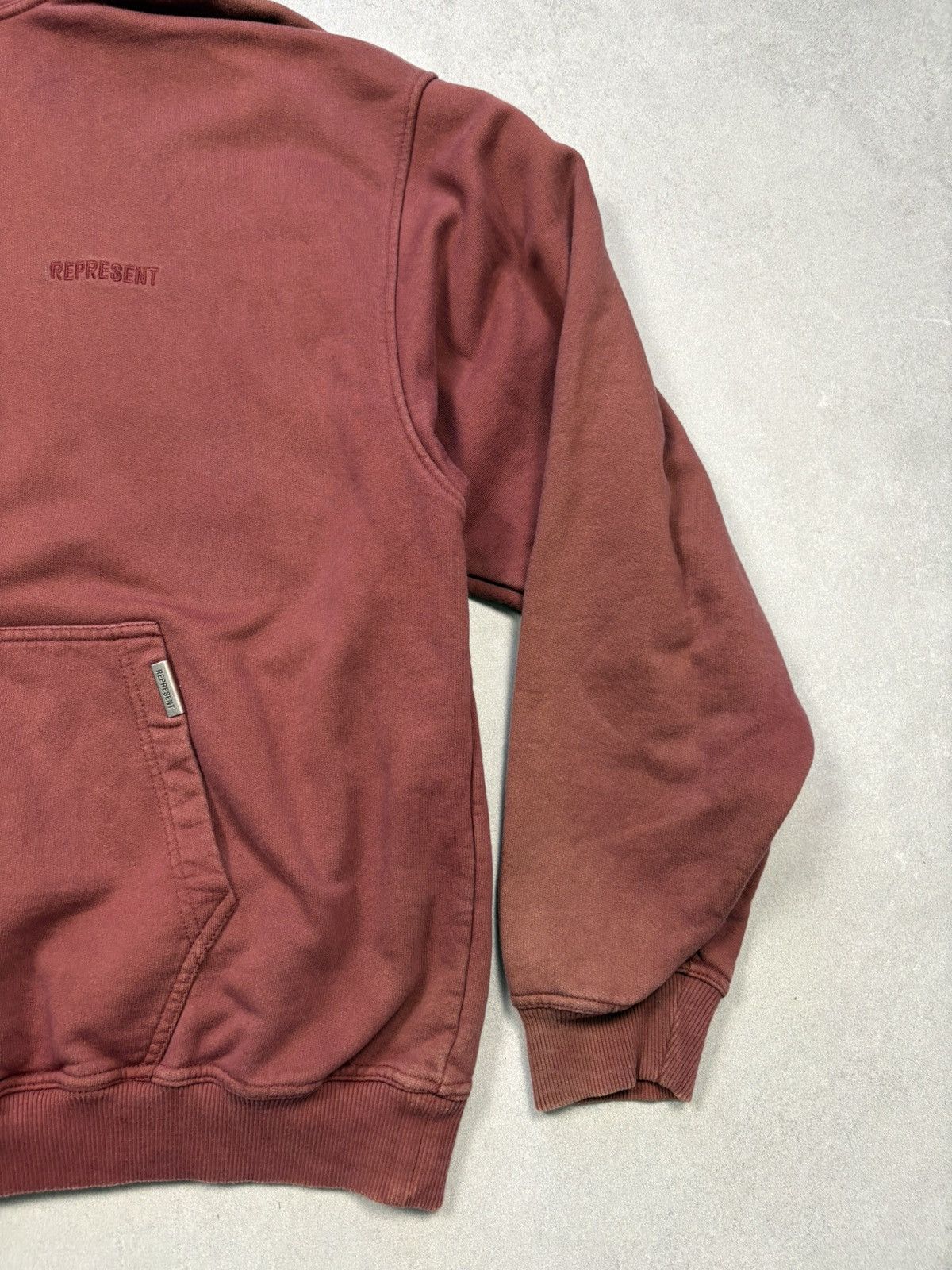 Represent Clo. Represent Blanks Sun-Faded Burgundy Hoodie Streetwear Size L Size US L / EU 52-54 / 3 - 3 Thumbnail