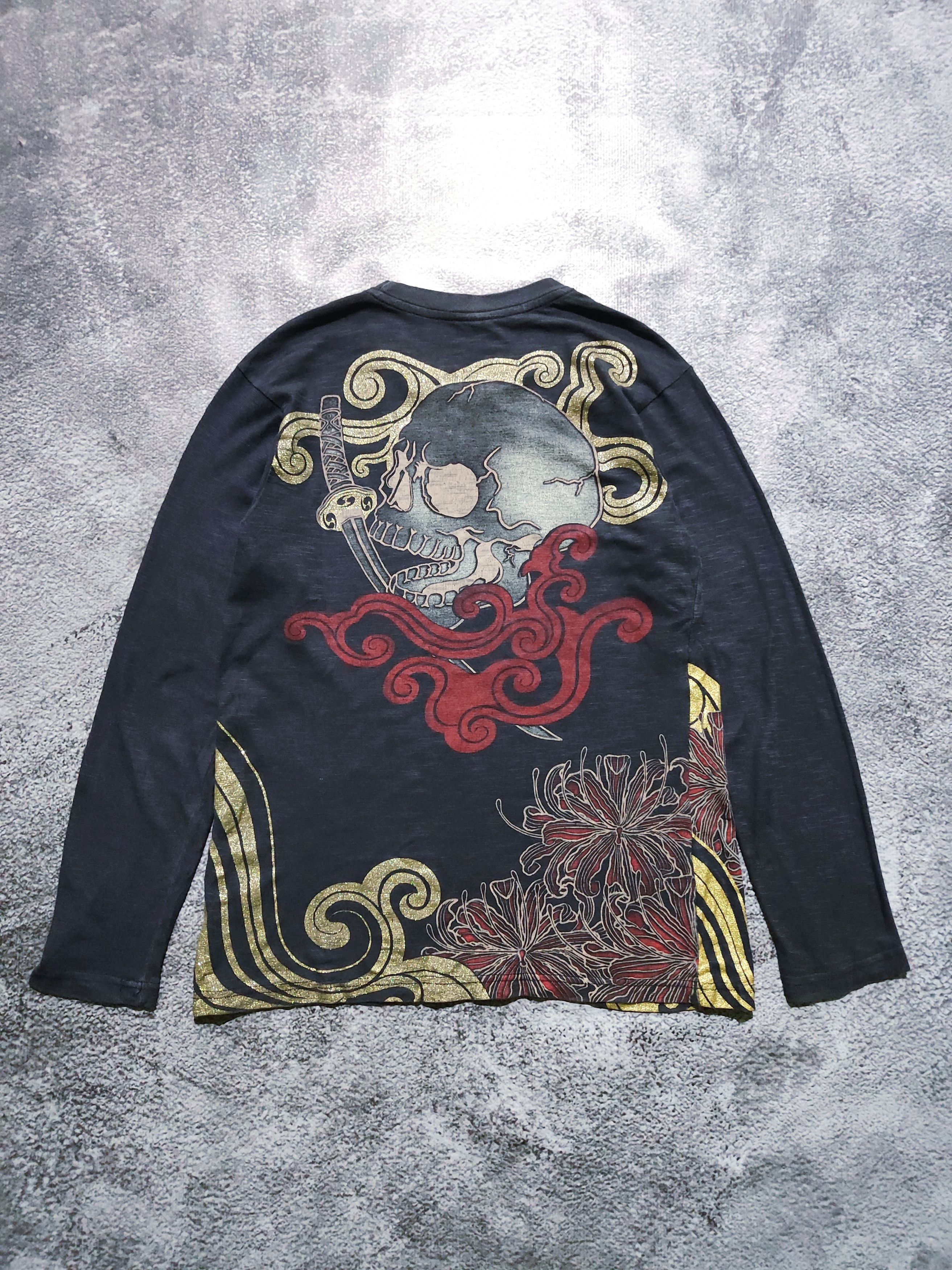 Japanese Brand Vintage Feded Y2K Japan Strange Heaven Sukajan Skull Size US M / EU 48-50 / 2 - 1 Thumbnail