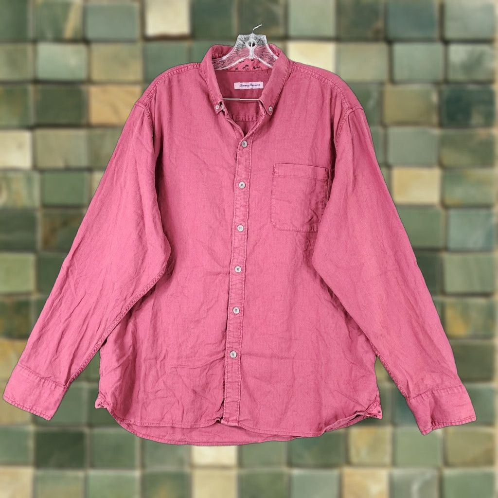 Tommy Bahama VINTAGE Tommy Bahama Shirt Mens Red Long Sleeve Button-Up Size L Size US L / EU 52-54 / 3 - 1 Thumbnail