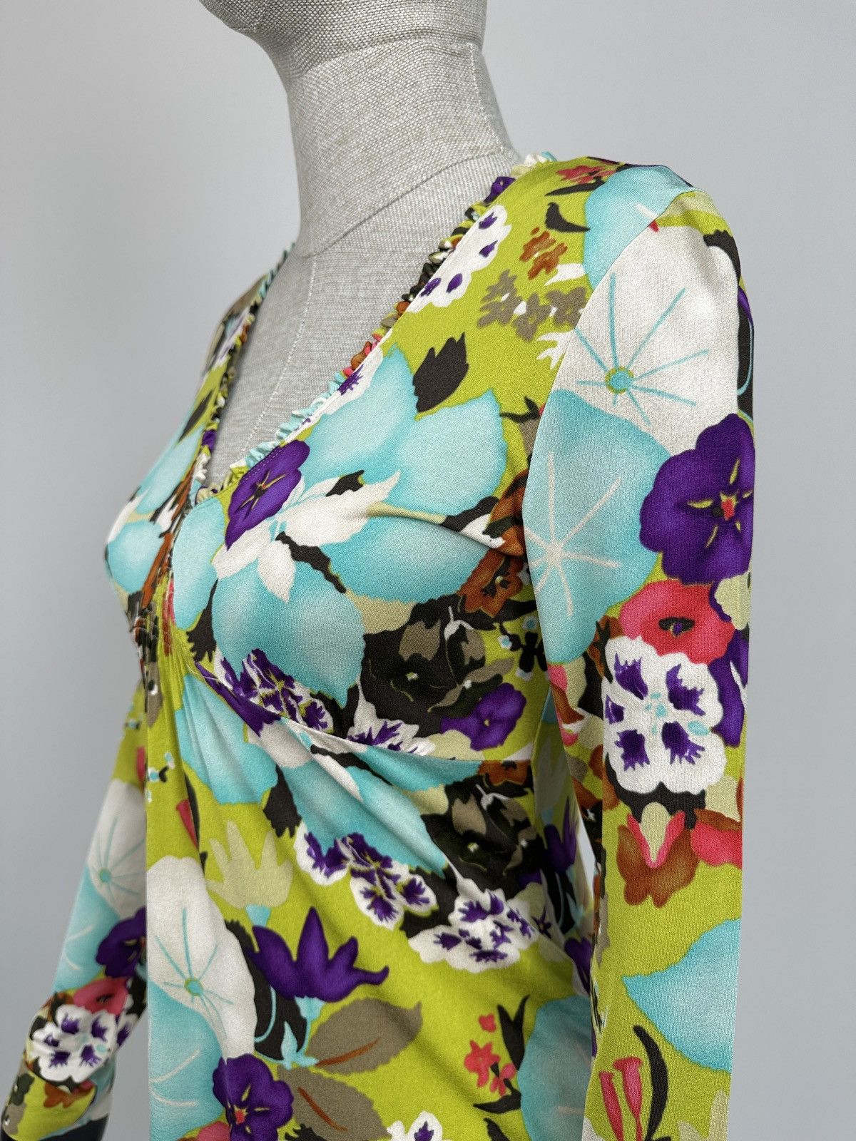 Etro ETRO Milano Floral Print V-Neck Long Sleeve Top Blouse IT 44 Size M / US 6-8 / IT 42-44 - 6 Thumbnail