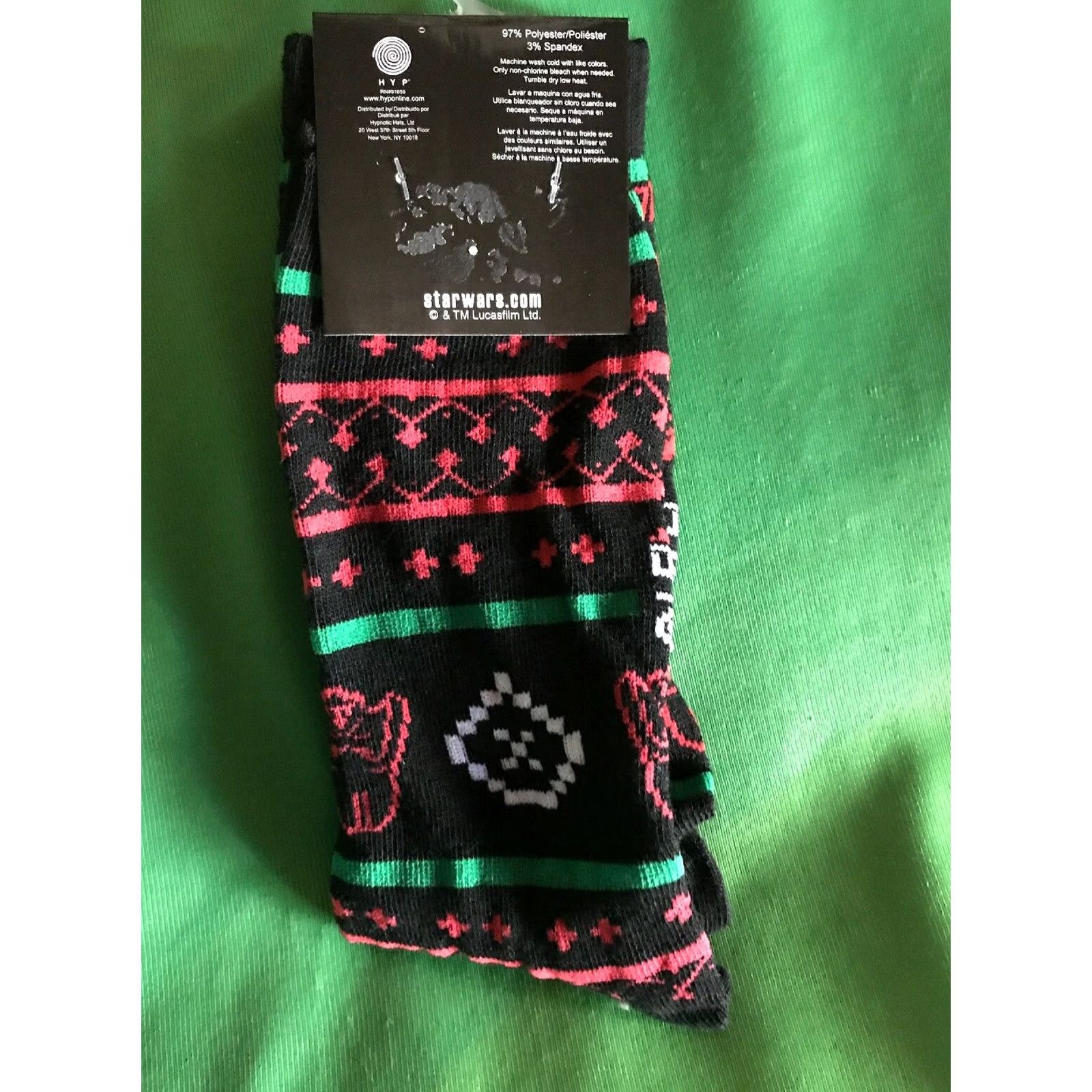 Star Wars NEW. Darth Vader Star Wars Crew Socks 6-12 Unisex Adults Multicolor Polyester Blend 1 Pair HYP Star Wars Theme Socks Size ONE SIZE - 2 Thumbnail