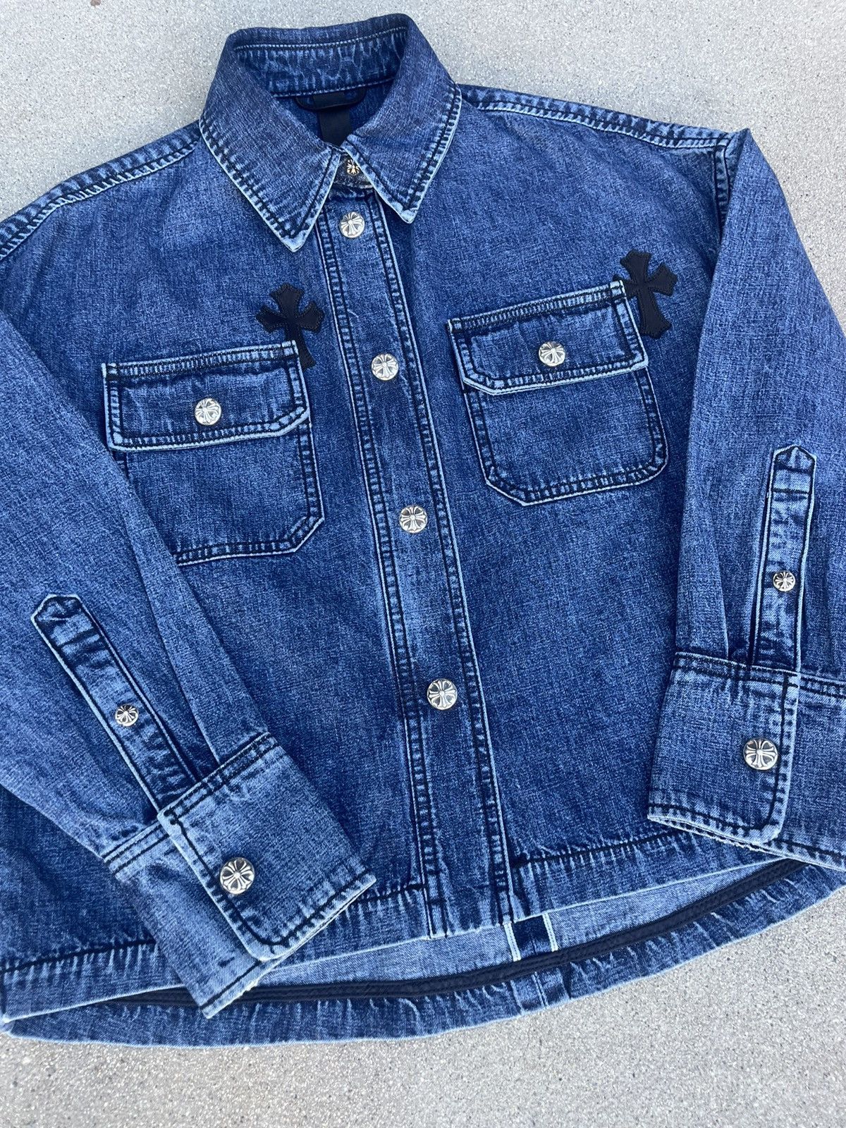 Chrome Hearts Chrome Hearts Lucky Cross Patch Denim Jacket Size XS / US 0-2 / IT 36-38 - 3 Thumbnail