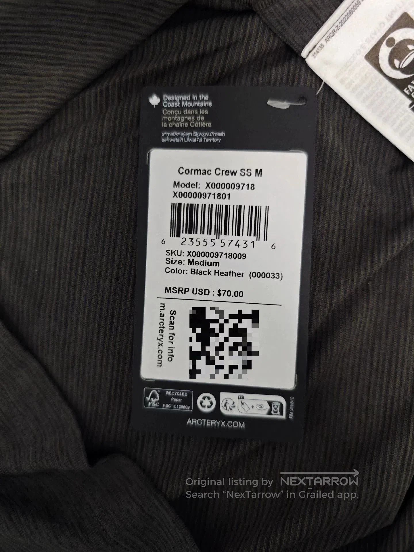 Arc'teryx Arcteryx Cormac Crew Men's T-Shirt. Size US XS / EU 42 / 0 - 9 Thumbnail