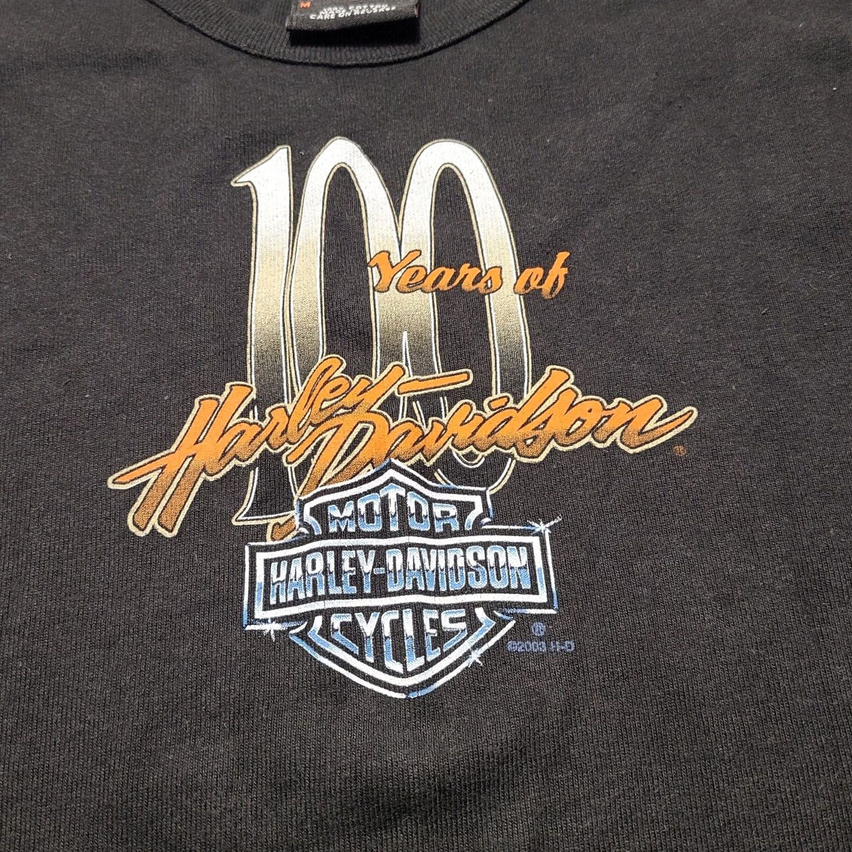 Harley Davidson VINTAGE Harley-Davidson Motorcycles 100 Year Anniversary T-Shirt Top USA Women's Medium Size M / US 6-8 / IT 42-44 - 3 Thumbnail
