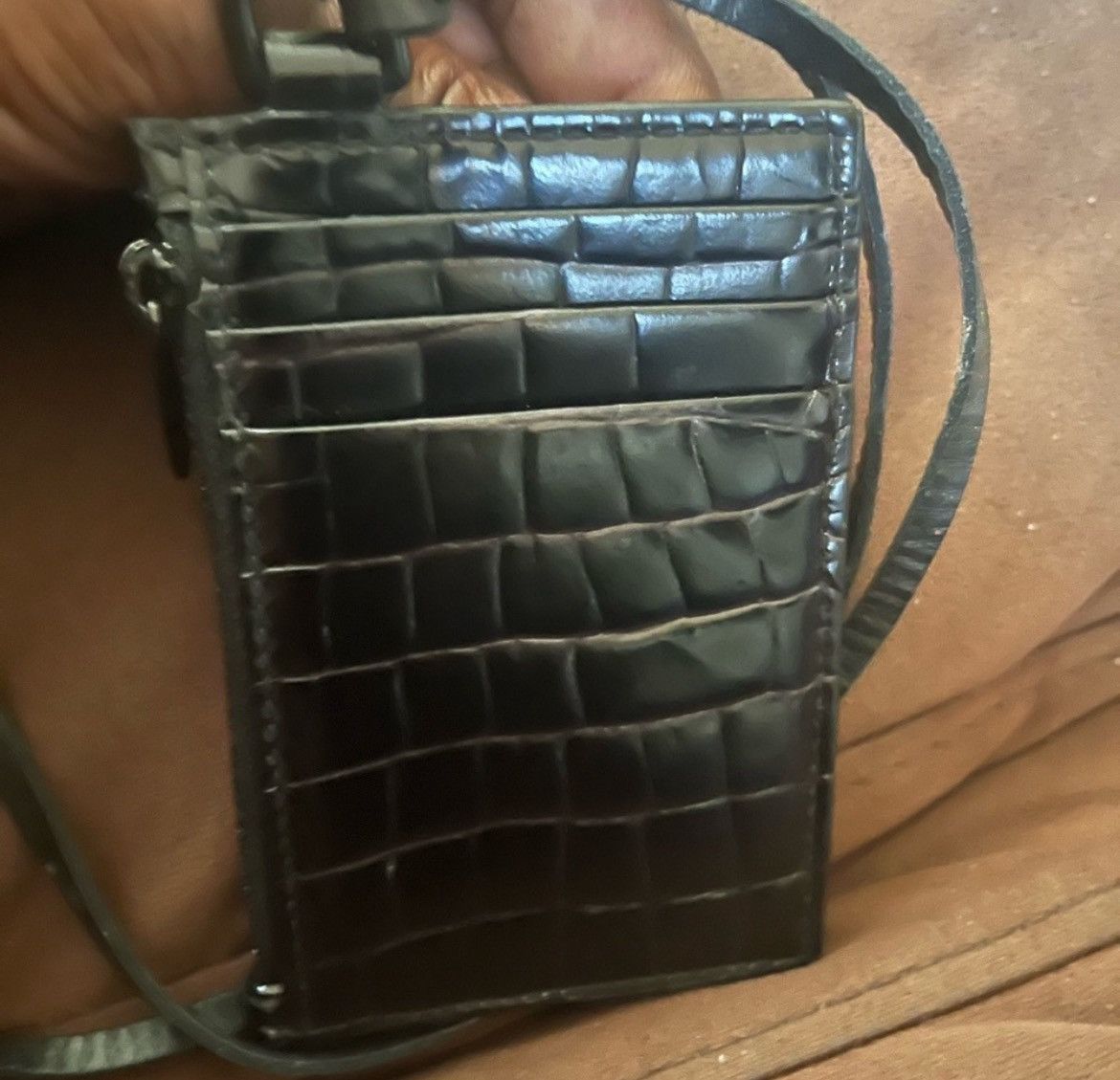 Alexander McQueen Alexander McQueen Croc-Embossed Leather Purse Card Holder Size ONE SIZE - 6 Thumbnail