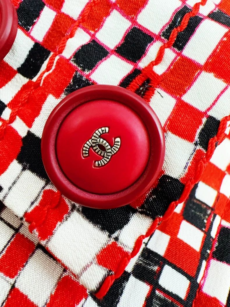 Chanel Chanel 17b red mosaic large double C belt dress long skirt Size XXS / US 00 / IT 34 - 7 Thumbnail