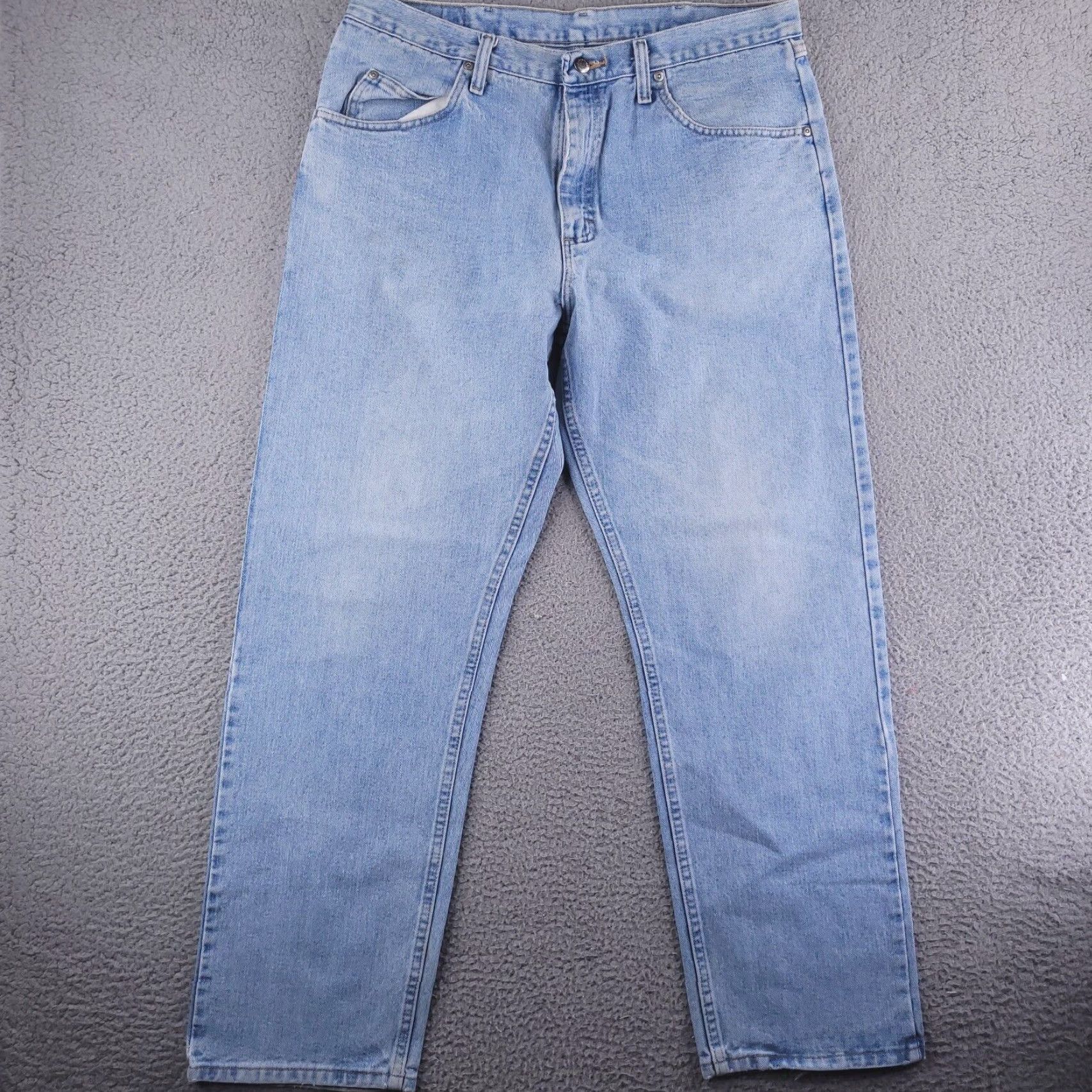 Wrangler VINTAGE Wrangler Jeans Mens 36x30 Blue Light Wash Lived in Distressed Mens Jeans Distressed 36 Blue Straight 36x30 Men Size US 36 / EU 52 - 2 Thumbnail