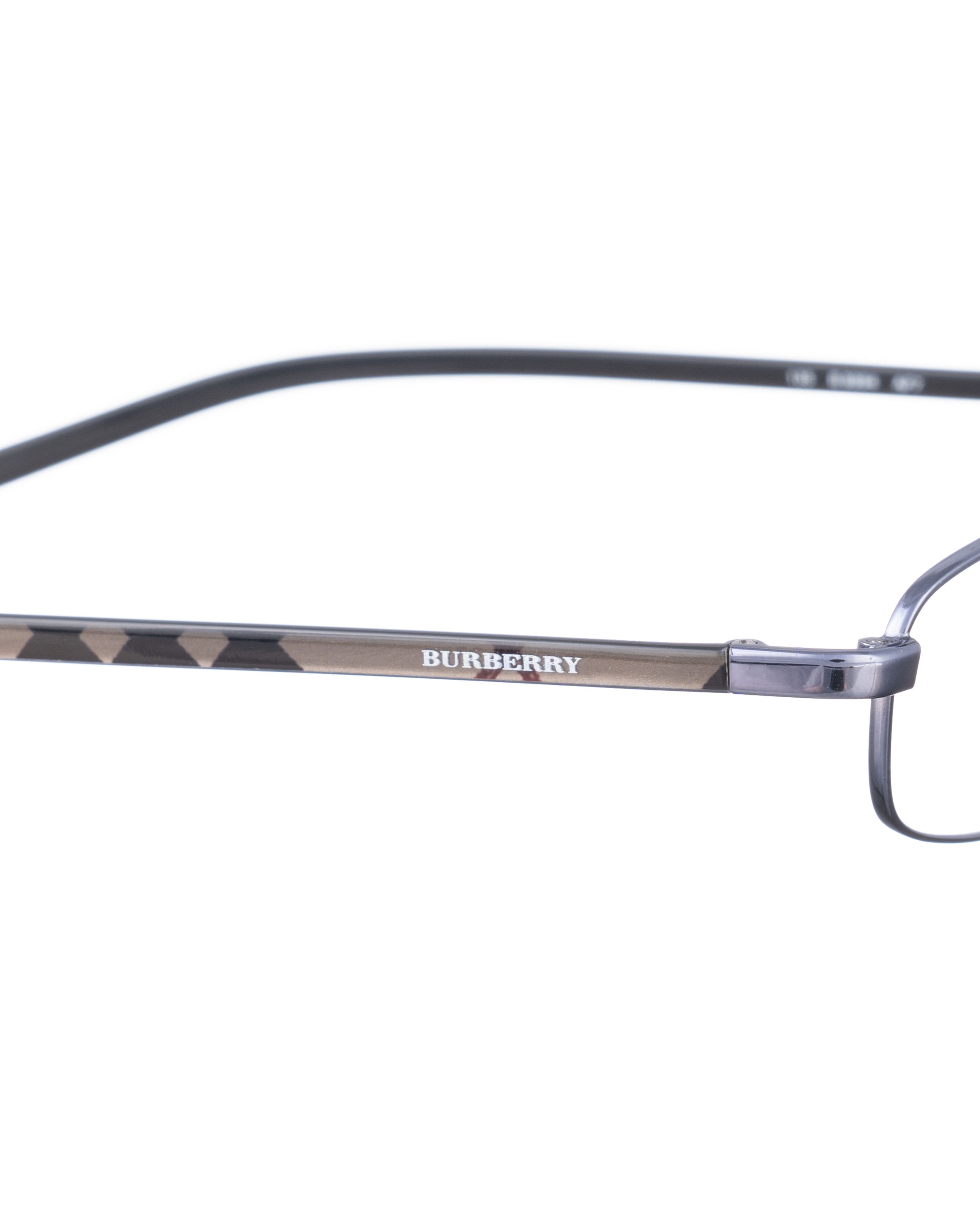 Burberry Burberry 00s Navy Thin Checked Glasses Size ONE SIZE - 2 Thumbnail