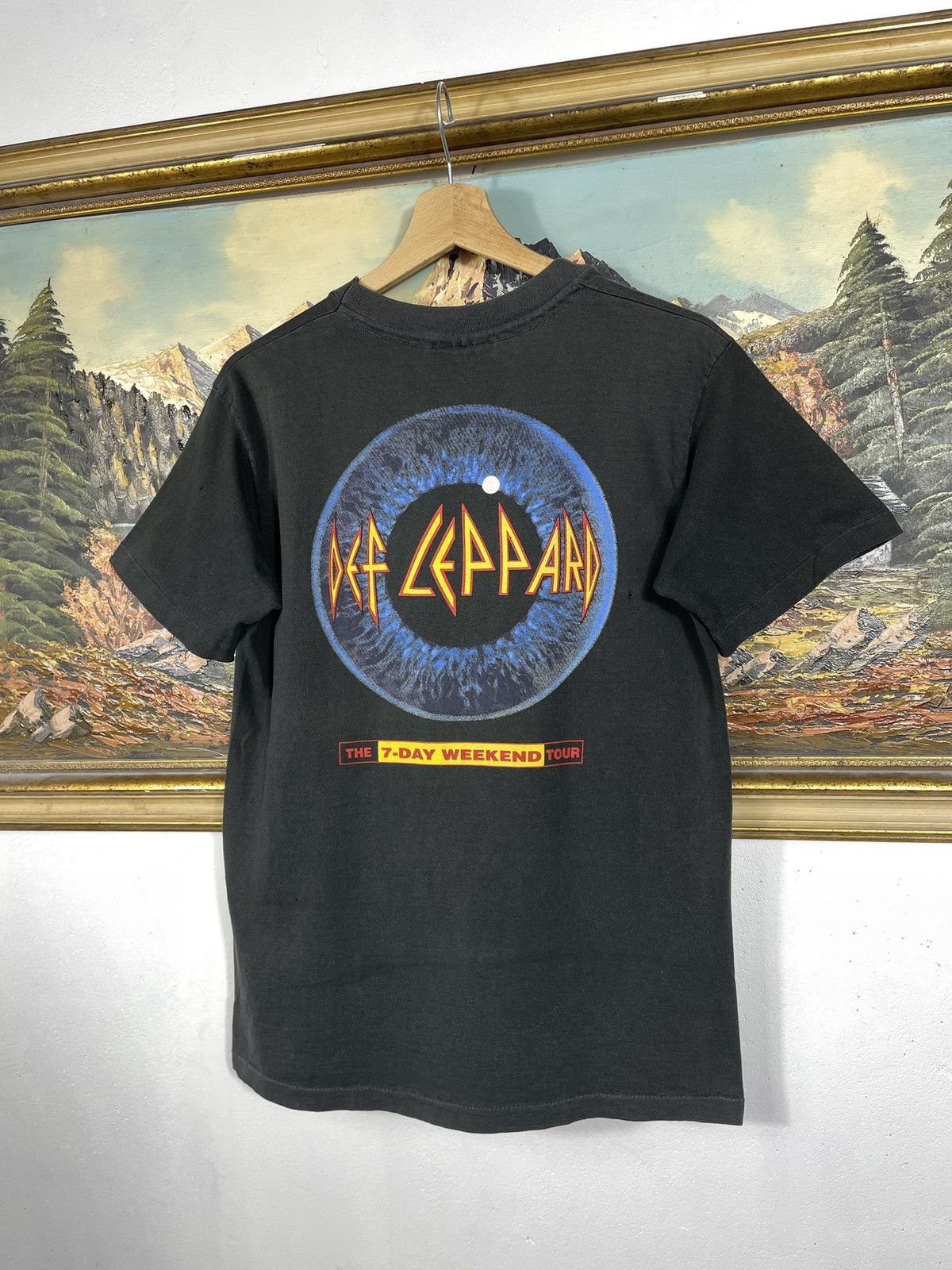 Band Tees Def Leppard Black Vintage 90s Tee Rock Metal Adrenalize Tour Size US M / EU 48-50 / 2 - 9 Thumbnail