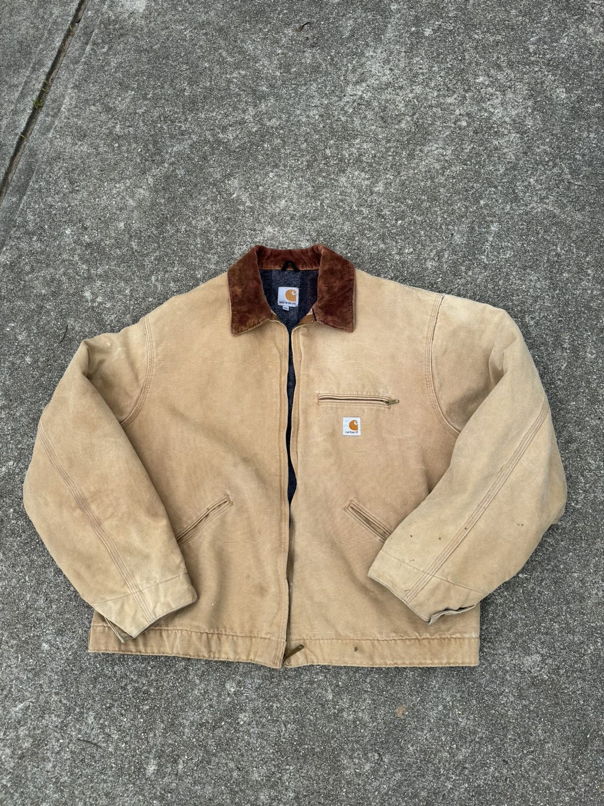 image of Carhartt x Vintage 90's Detroit Jacket in Beige, Men's (Size 2XL)