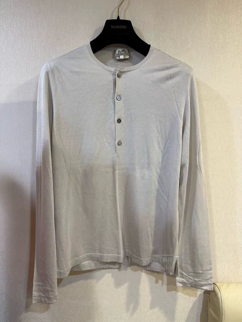 Hermes Hermes Maison Margiela cream cardigan Size L / US 10 / IT 46 - 1 Thumbnail
