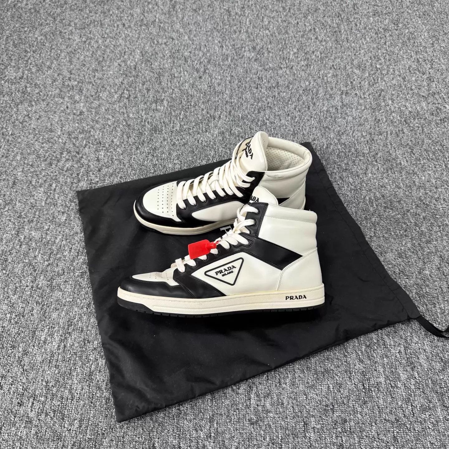 Prada Prada District Hi-Top Sneaker 43 98 New Tri Logo Size US 10 / EU 43 - 1 Thumbnail