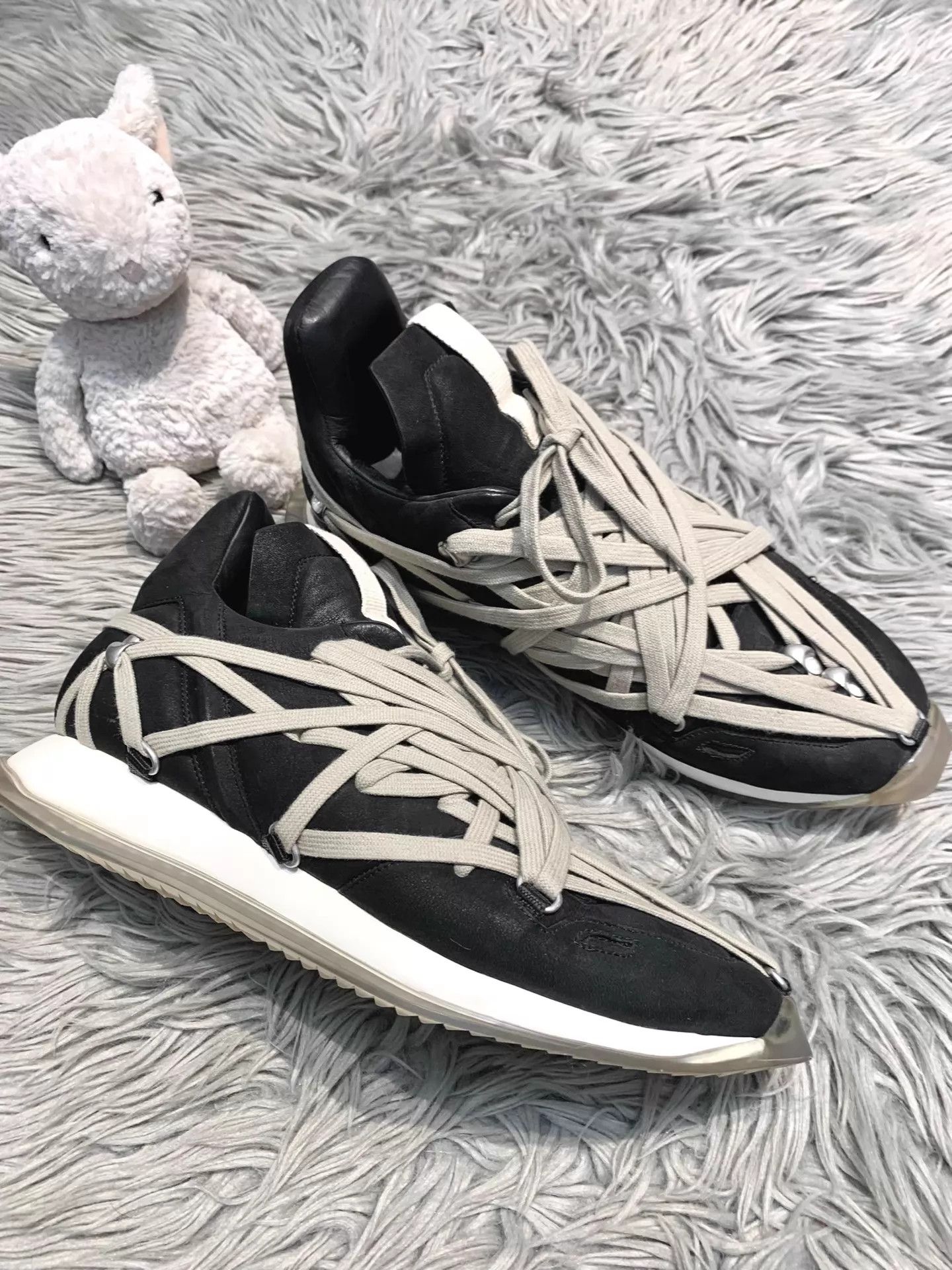 Rick Owens Rick Owens Runner Frenzy Strap B&W Leather 42 Size US 9 / EU 42 - 4 Thumbnail