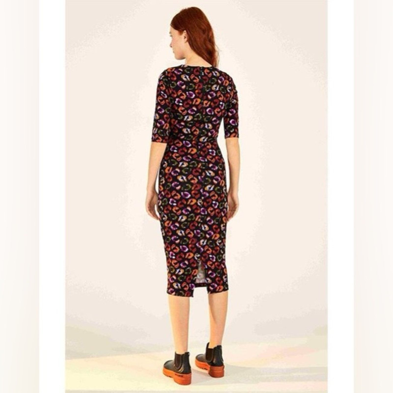 Farm Rio FARM Rio Ikat-Dyed LEOPARD-PRINT Jersey Dress XS Size XS / US 0-2 / IT 36-38 - 3 Thumbnail