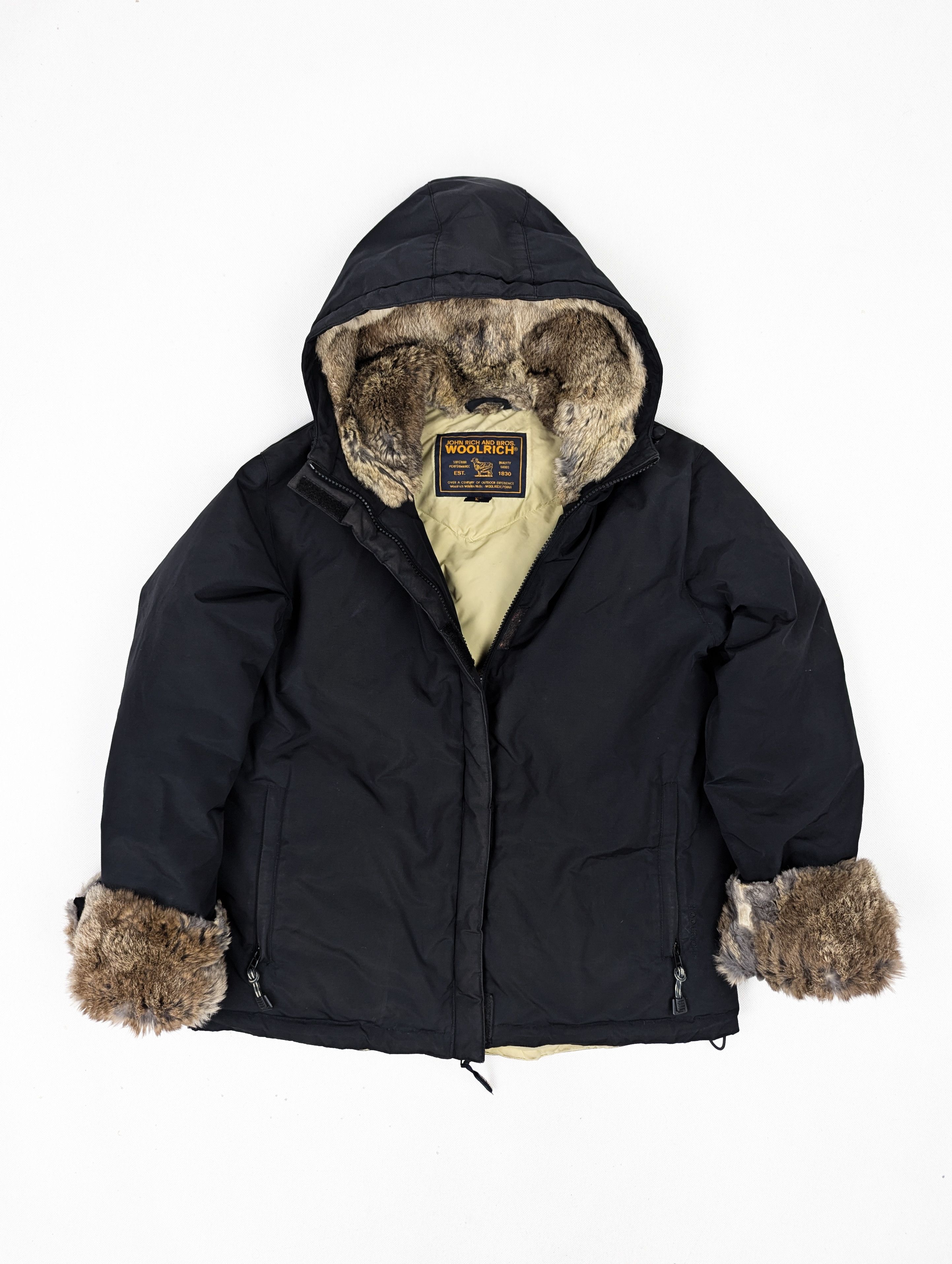 Woolrich Woolen Mills Woolrich navy puffer down jacket with fur L Size L / US 10 / IT 46 - 1 Thumbnail