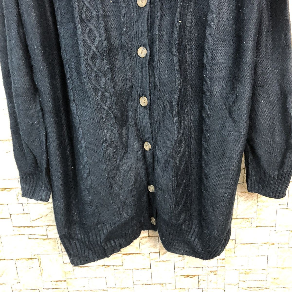 Vintage Japanese Brand Dark Blue Cardigan Knitwear #A684 Size US XL / EU 56 / 4 - 6 Thumbnail