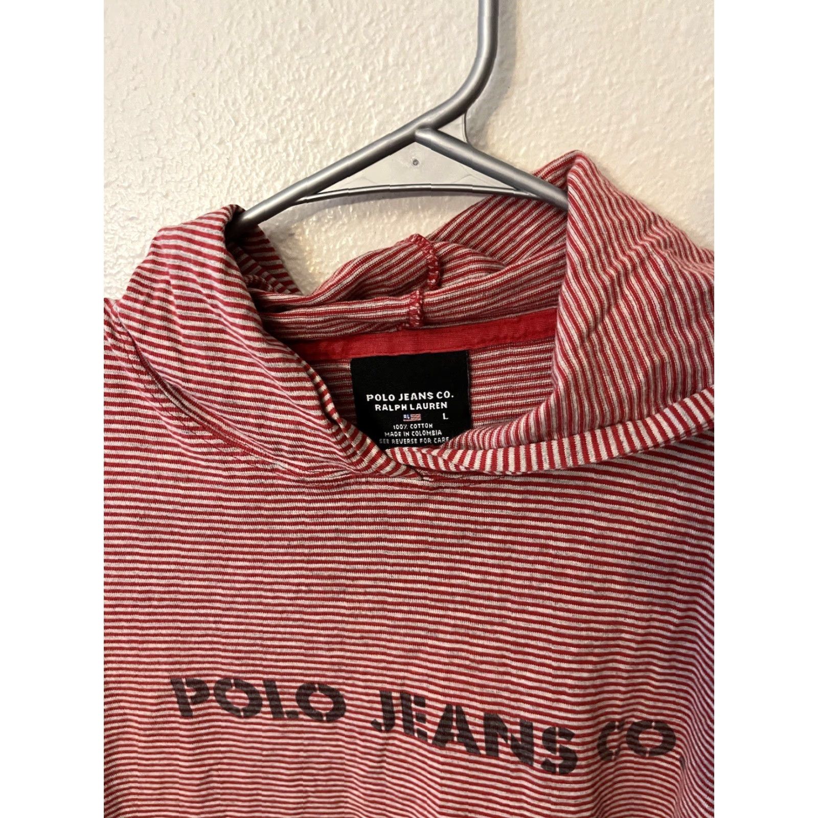 Polo Ralph Lauren VINTAGE Polo Ralph Lauren Hoodie Polo Jeans Co Striped Fleece Size L Red Logo Embroidered Pullover Hooded Mens Size US L / EU 52-54 / 3 - 2 Thumbnail
