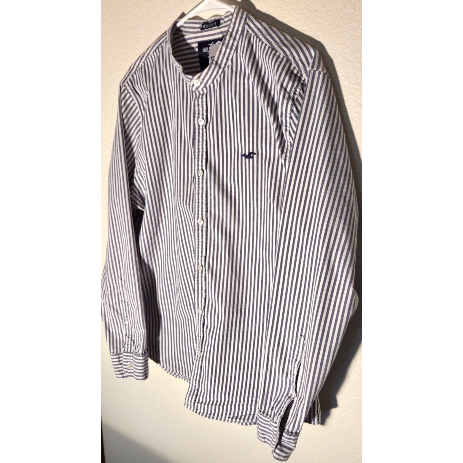 Hollister Hollister Muscle Fit Button Up Shirt - XL - Navy/White Size US XL / EU 56 / 4 - 5 Thumbnail