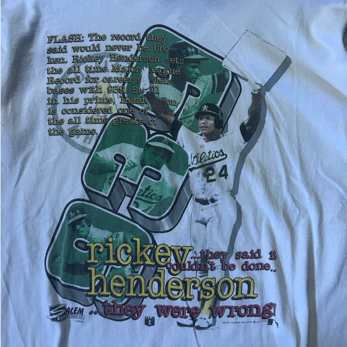 Other Vintage Rickey Henderson Oakland Athletics White T-Shirt -L Size US L / EU 52-54 / 3 - 2 Thumbnail