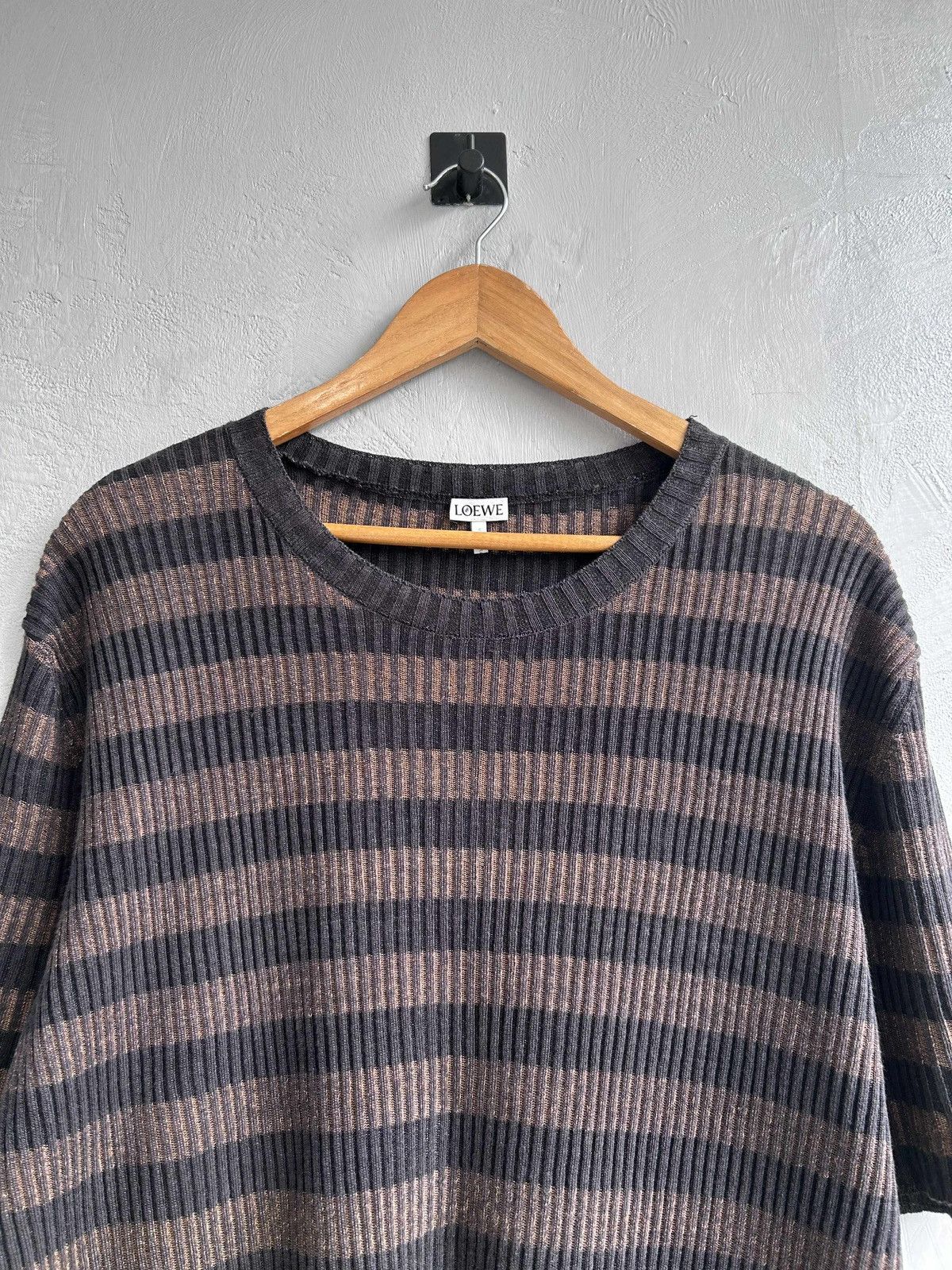 Loewe Loewe Side Slit Linen Striped Knit Size US M / EU 48-50 / 2 - 2 Thumbnail