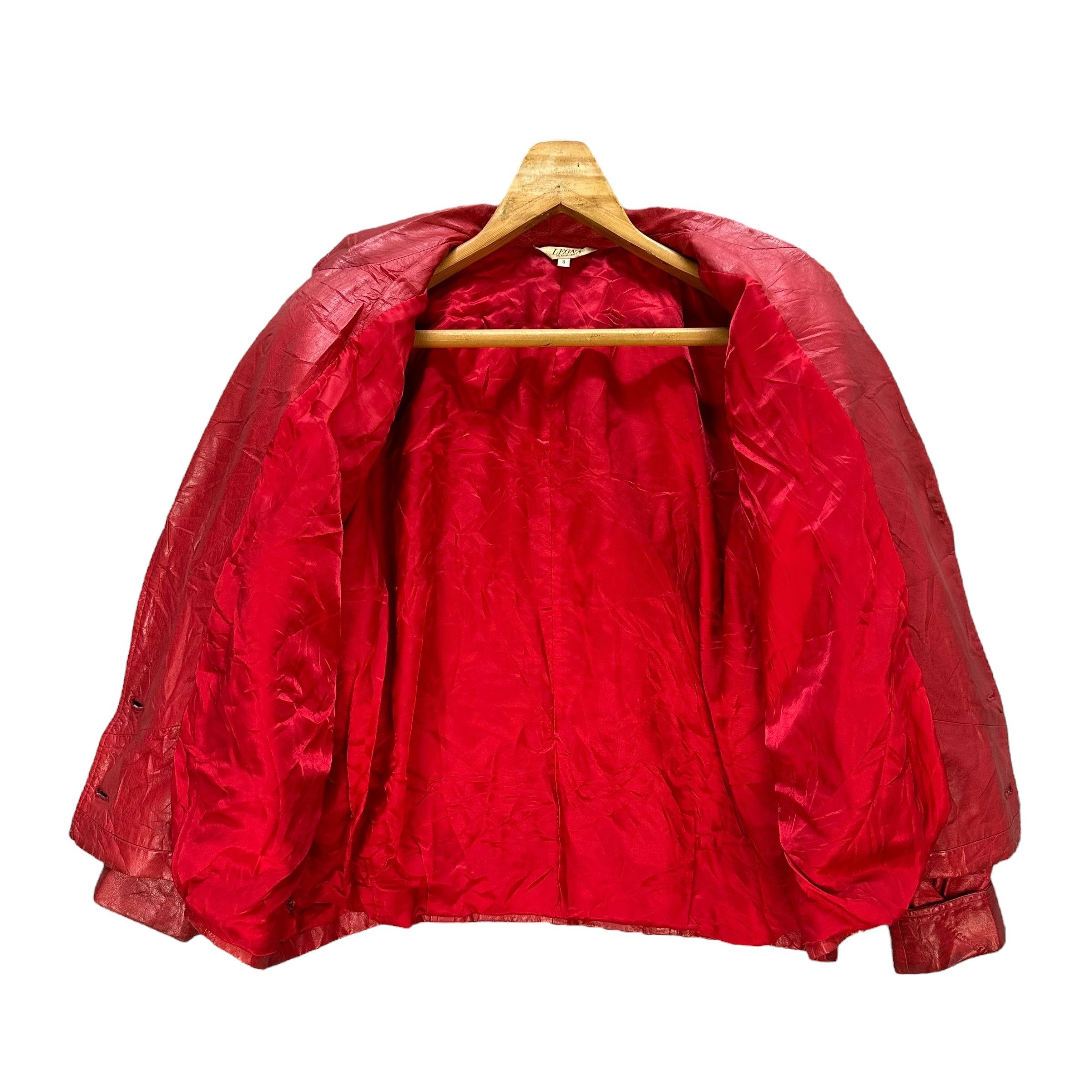 Japanese Brand LEGNA ANGEL LEATHER Red Crop Leather Jacket #A41-0941 Size M / US 6-8 / IT 42-44 - 8 Thumbnail
