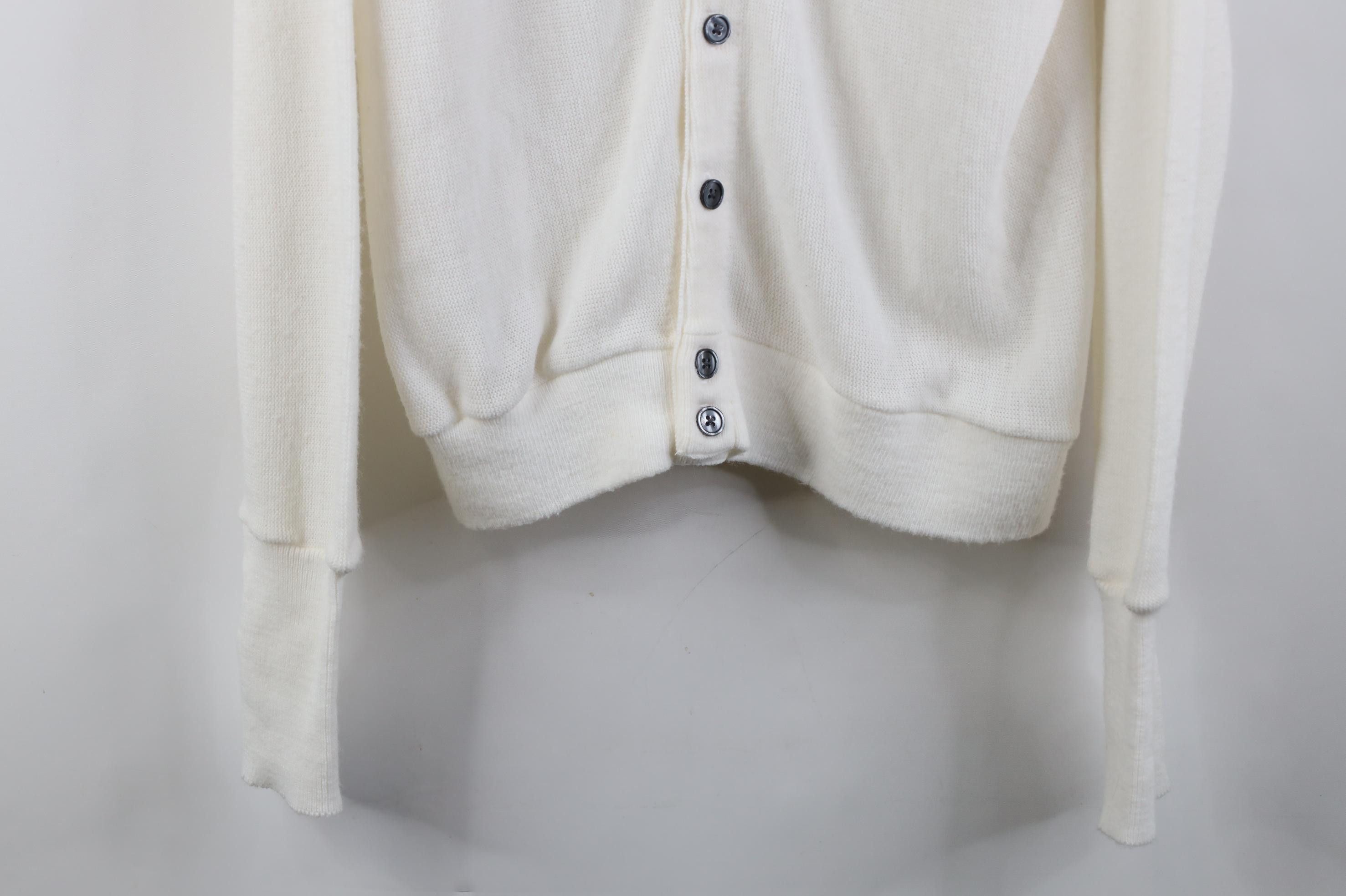 Vintage Vintage 70s Streetwear Knit Cardigan Sweater White USA Size US L / EU 52-54 / 3 - 3 Thumbnail