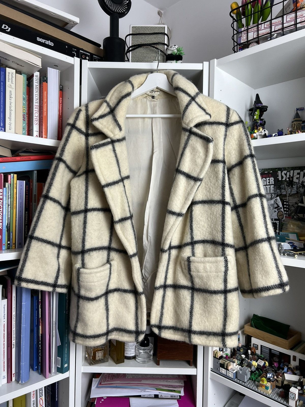 Designer × Salvatore Ferragamo × Vintage Vintage 90s Salvatore Ferragamo wool checked coat L designer Size L / US 10 / IT 46 - 1 Thumbnail