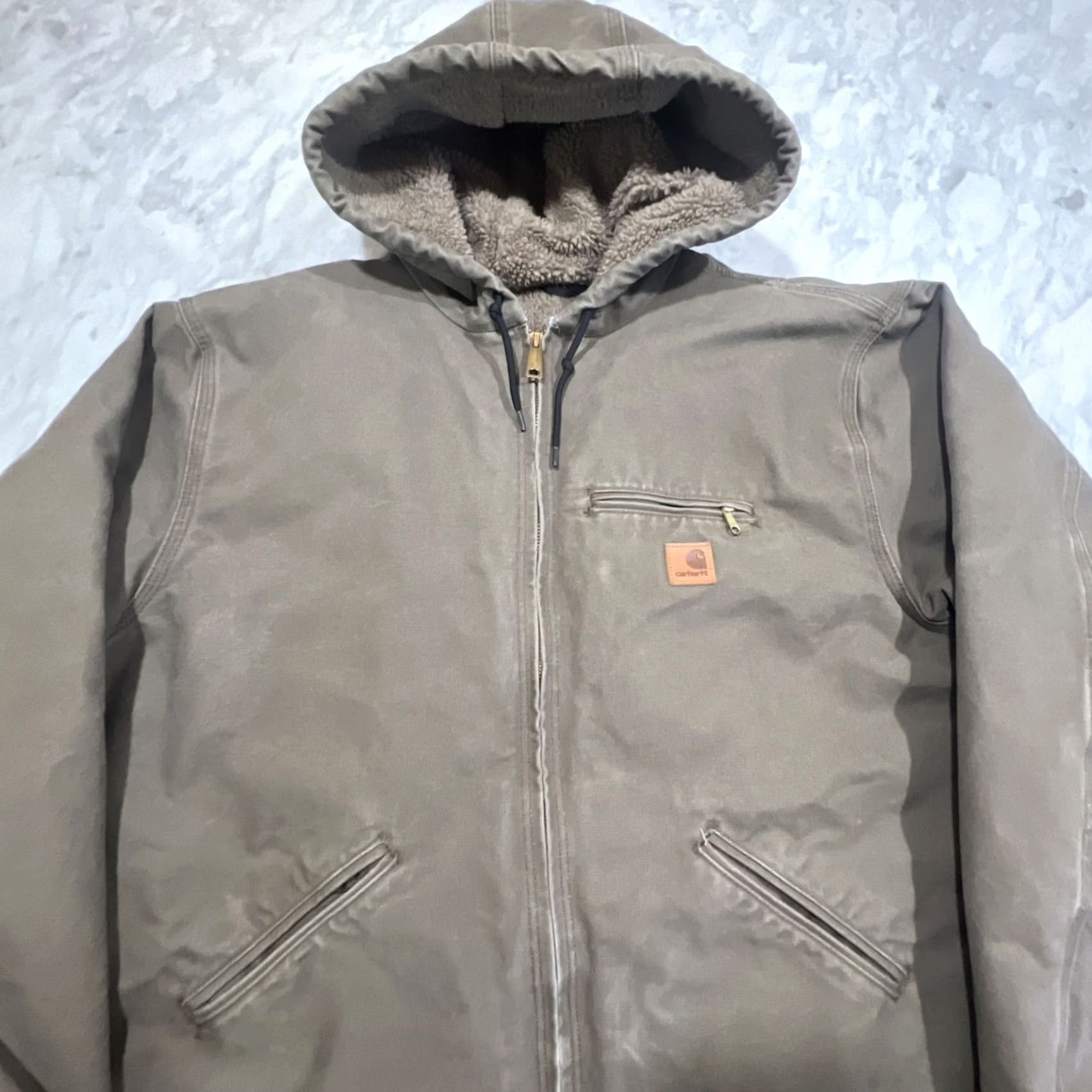 Carhartt VINTAGE Carhartt Jacket Mens 2XL Brown Sherpa Lined Hooded Workwear J141 LBR 90s Grunge Outdoor USA Size US XXL / EU 58 / 5 - 3 Thumbnail