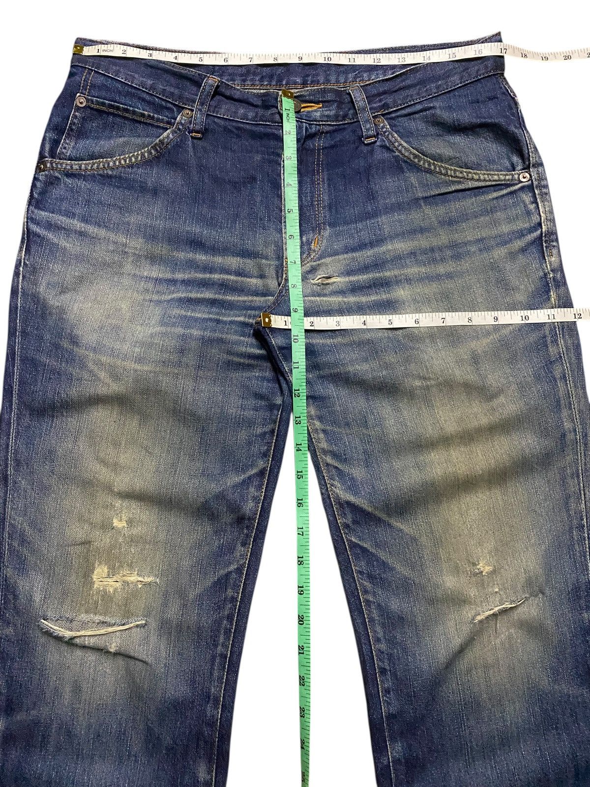 Edwin Vintage Edwin EV Mud Wash Distressed Straight Fit Jeans Size US 34 / EU 50 - 14 Thumbnail