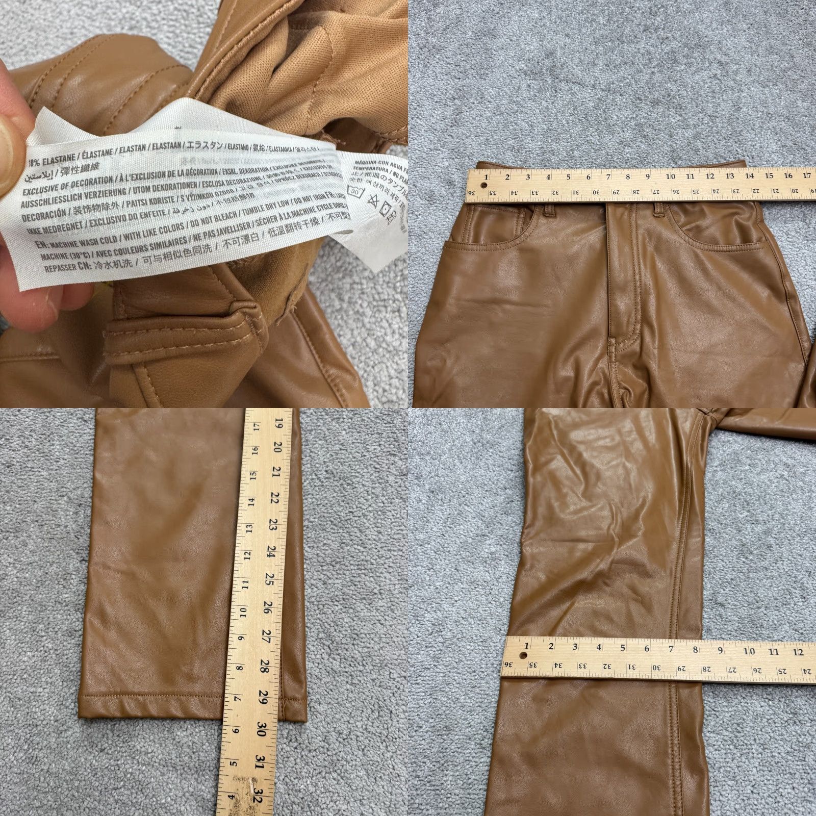 Abercrombie & Fitch Abercrombie & Fitch Pants 90s Straight High Rise Leather 28 Brown Women Size 28" / US 6 / IT 42 - 8 Thumbnail