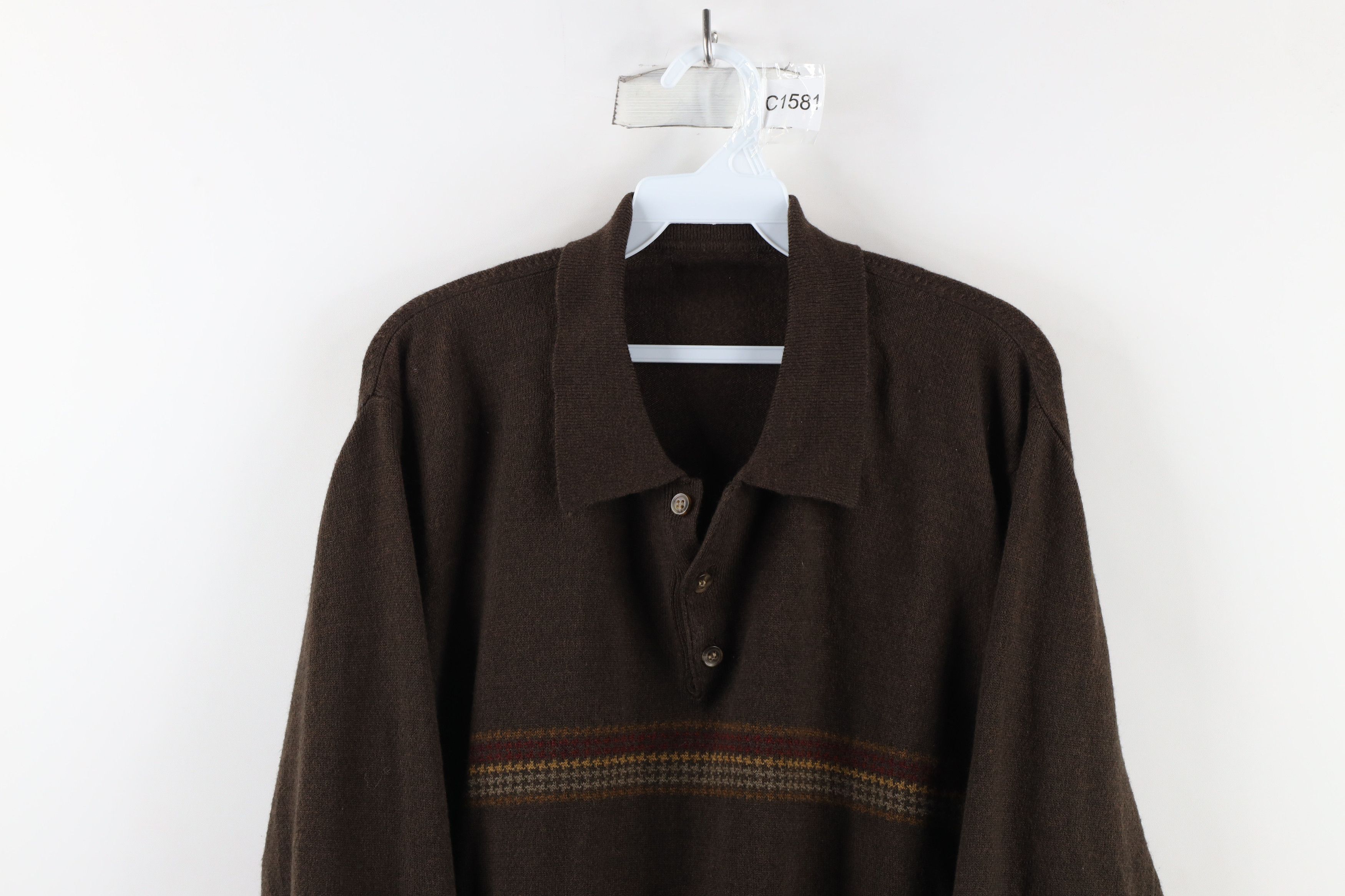 Vintage Vintage 90s Streetwear Knit Collared Pullover Sweater Size US XL / EU 56 / 4 - 2 Thumbnail