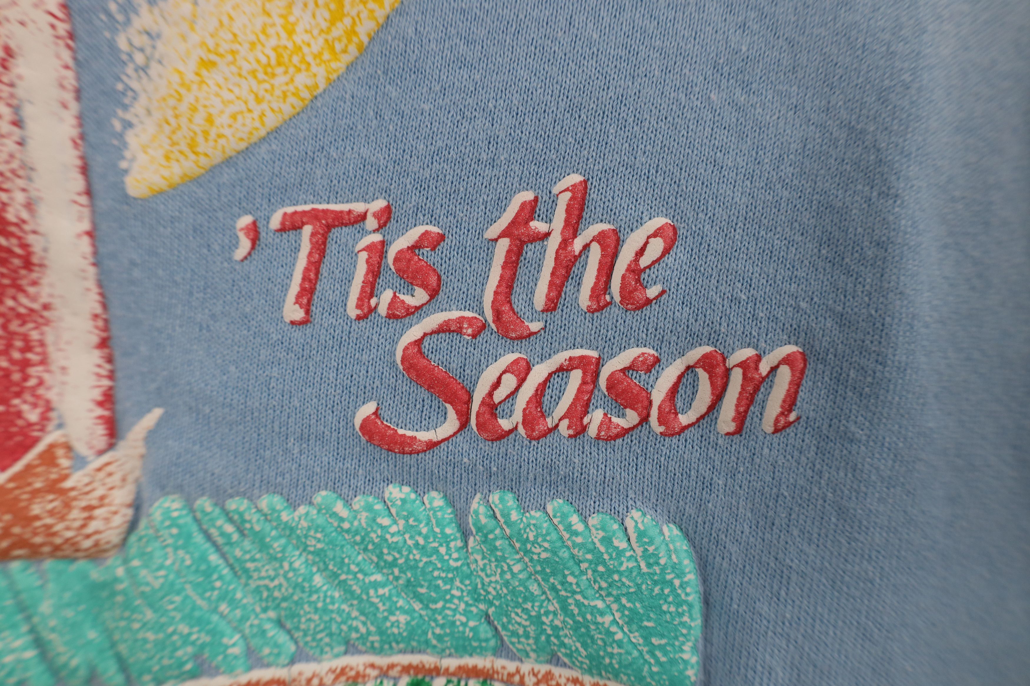 Vintage Vintage 80s 90s The Season Puff Paint Sweatshirt Blue USA Size XL / US 12-14 / IT 48-50 - 5 Thumbnail