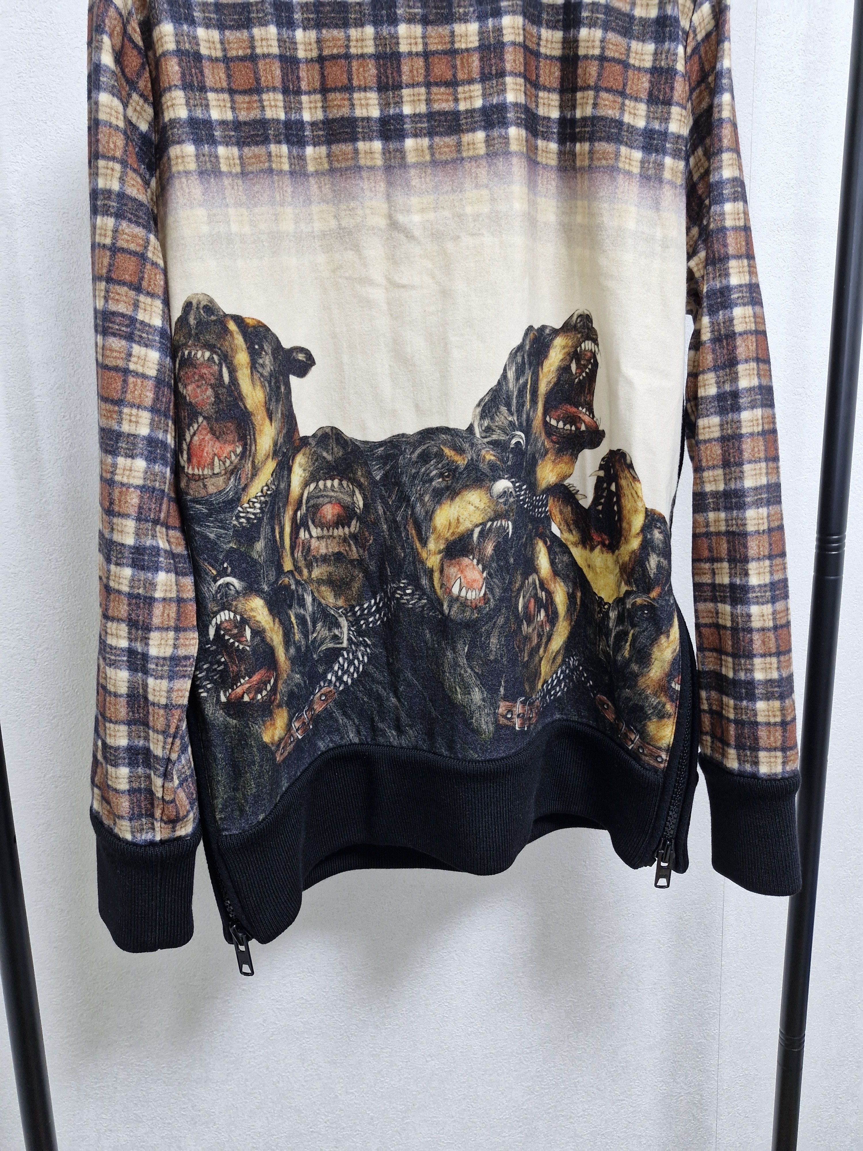 Givenchy GIVENCHY FW11 Tartan Rottweiler Sidezip Sweatshirt Size US S / EU 44-46 / 1 - 5 Thumbnail