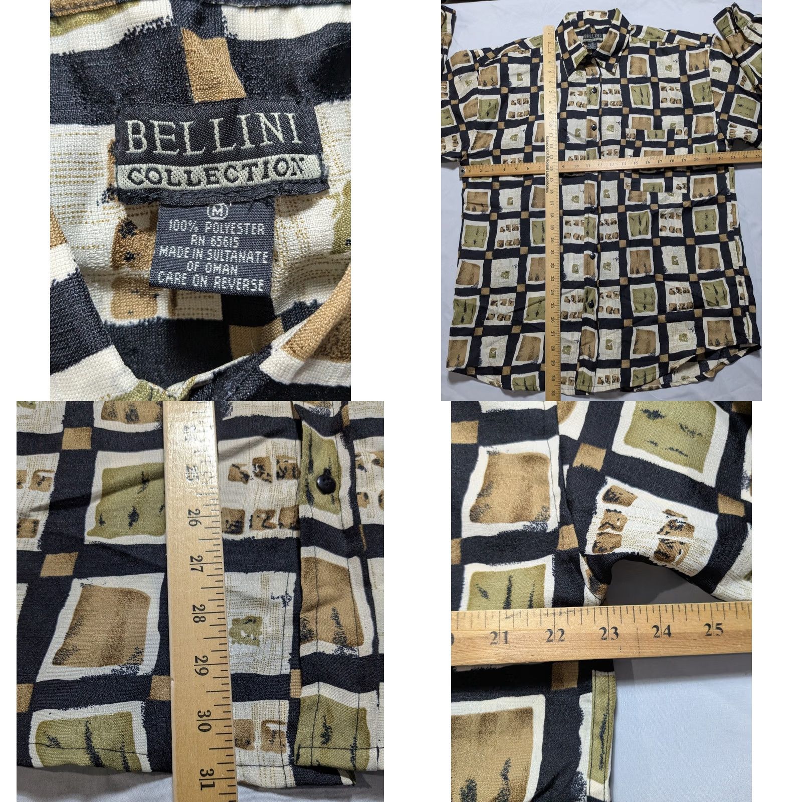 Vintage VINTAGE BELLINI COLLECTION Men Shirt M Abstract Geo Block EUC Size US M / EU 48-50 / 2 - 8 Thumbnail