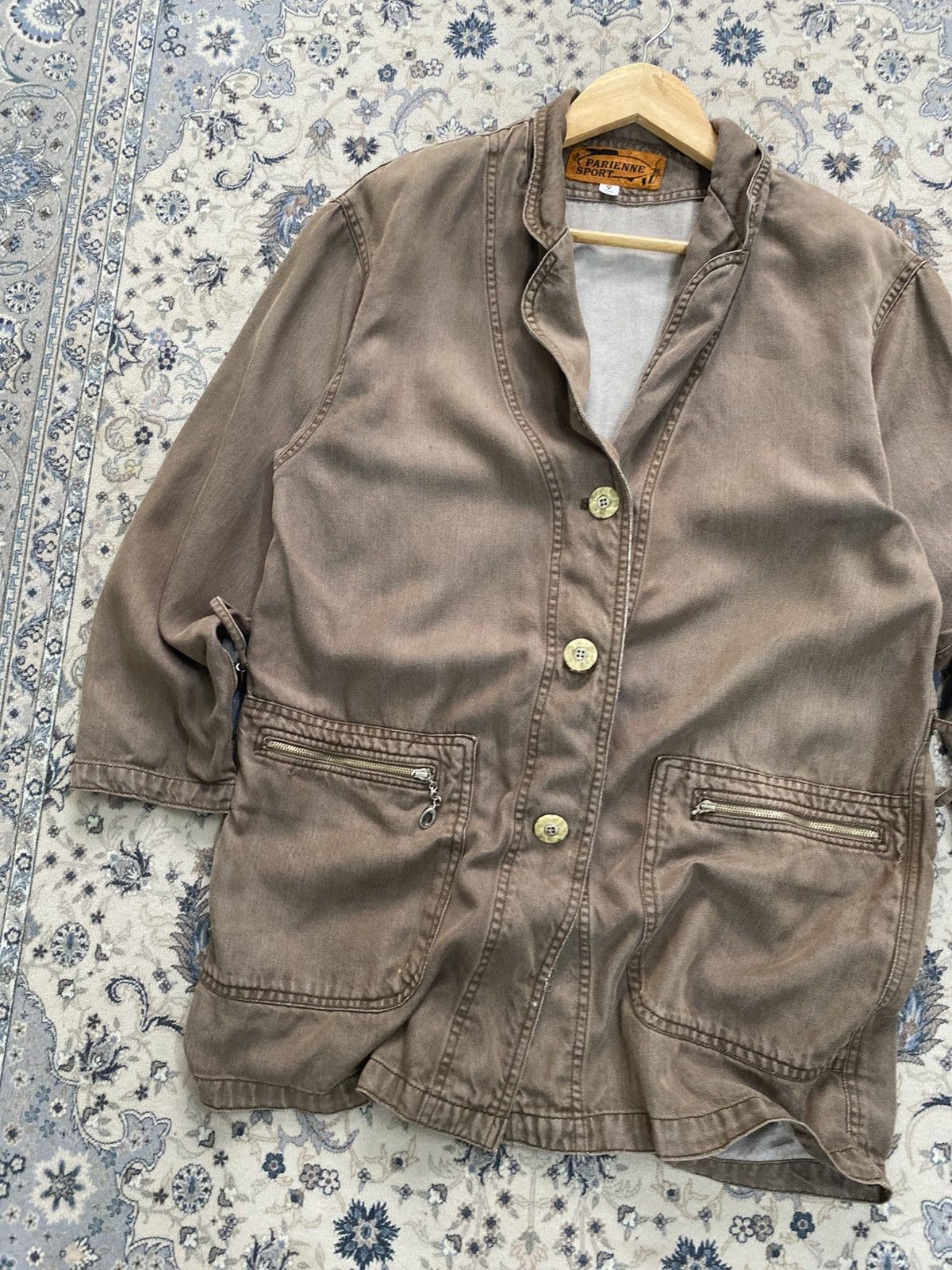 Vintage VINTAGE PARIENNE JACKET COATS BROWN 90s Size L / US 10 / IT 46 - 3 Thumbnail
