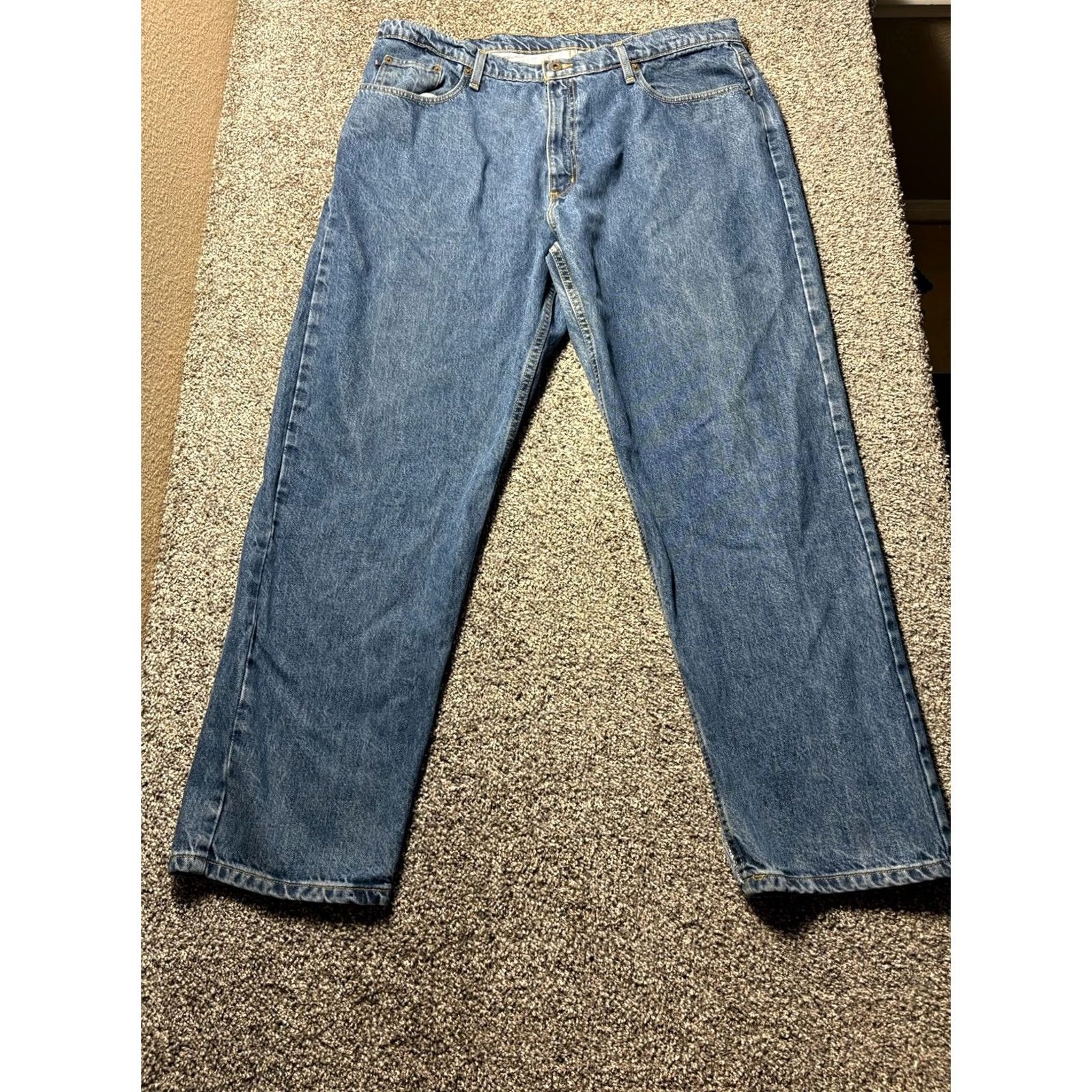 Polo Ralph Lauren VINTAGE Polo Ralph Lauren Jeans Mens 40x32 RL Relaxed Fit 90s Blue Denim Leather Back Patch 5-Pocket Straight Mid Rise 32 Inseam Men's Jeans Size US L / EU 52-54 / 3 - 2 Thumbnail