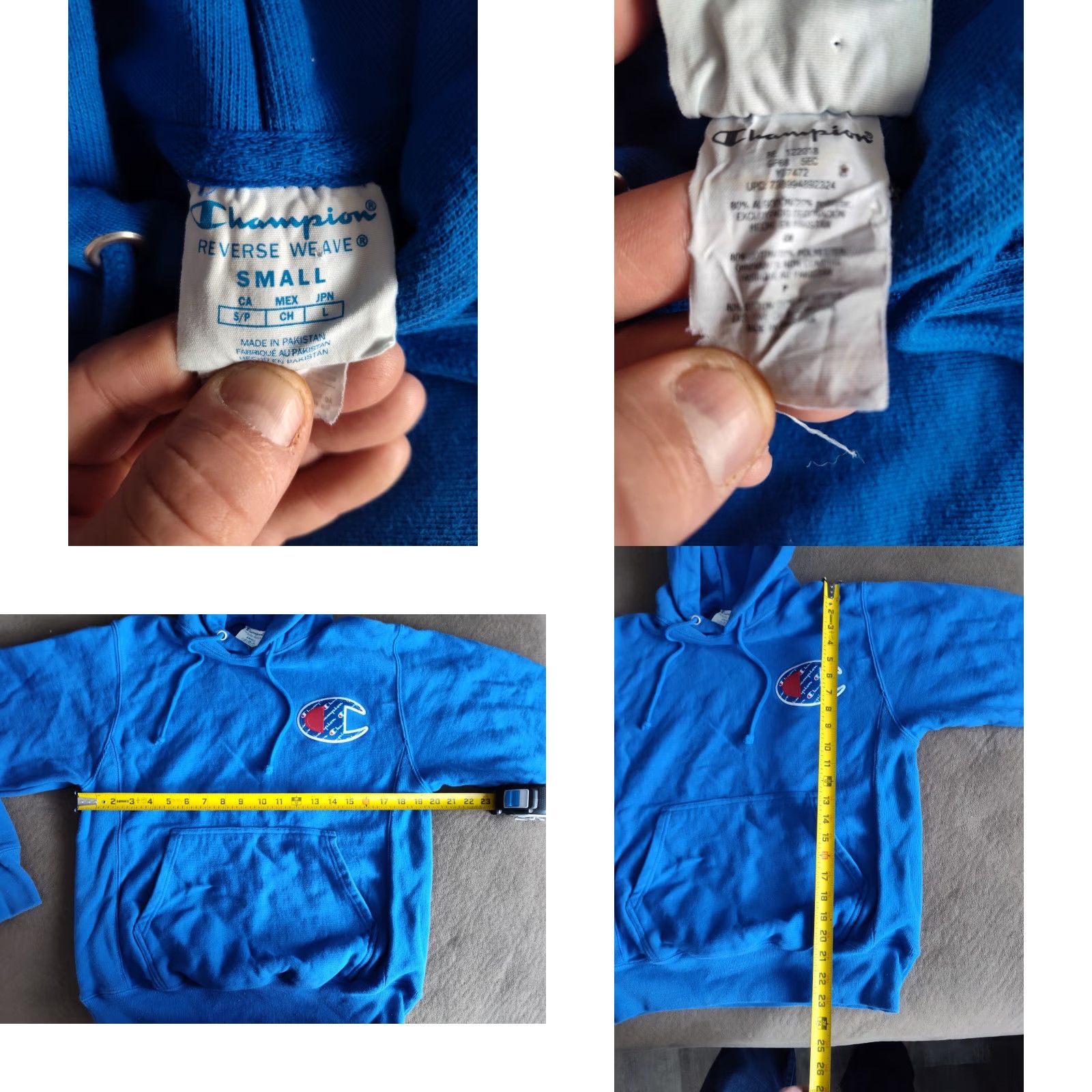 Champion VINTAGE Champion Hoodie Mens S Blue Reverse Weave Pullover Big Logo 90s Athleisure Size US S / EU 44-46 / 1 - 8 Thumbnail