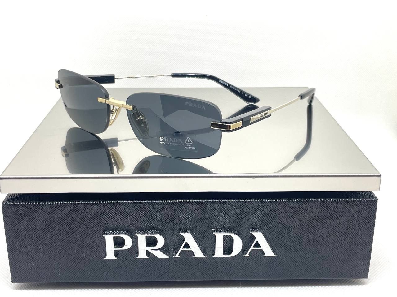 Prada Prada Sunglasses with iconic metal plaque PR68ZS ZVN09T Size ONE SIZE - 3 Thumbnail