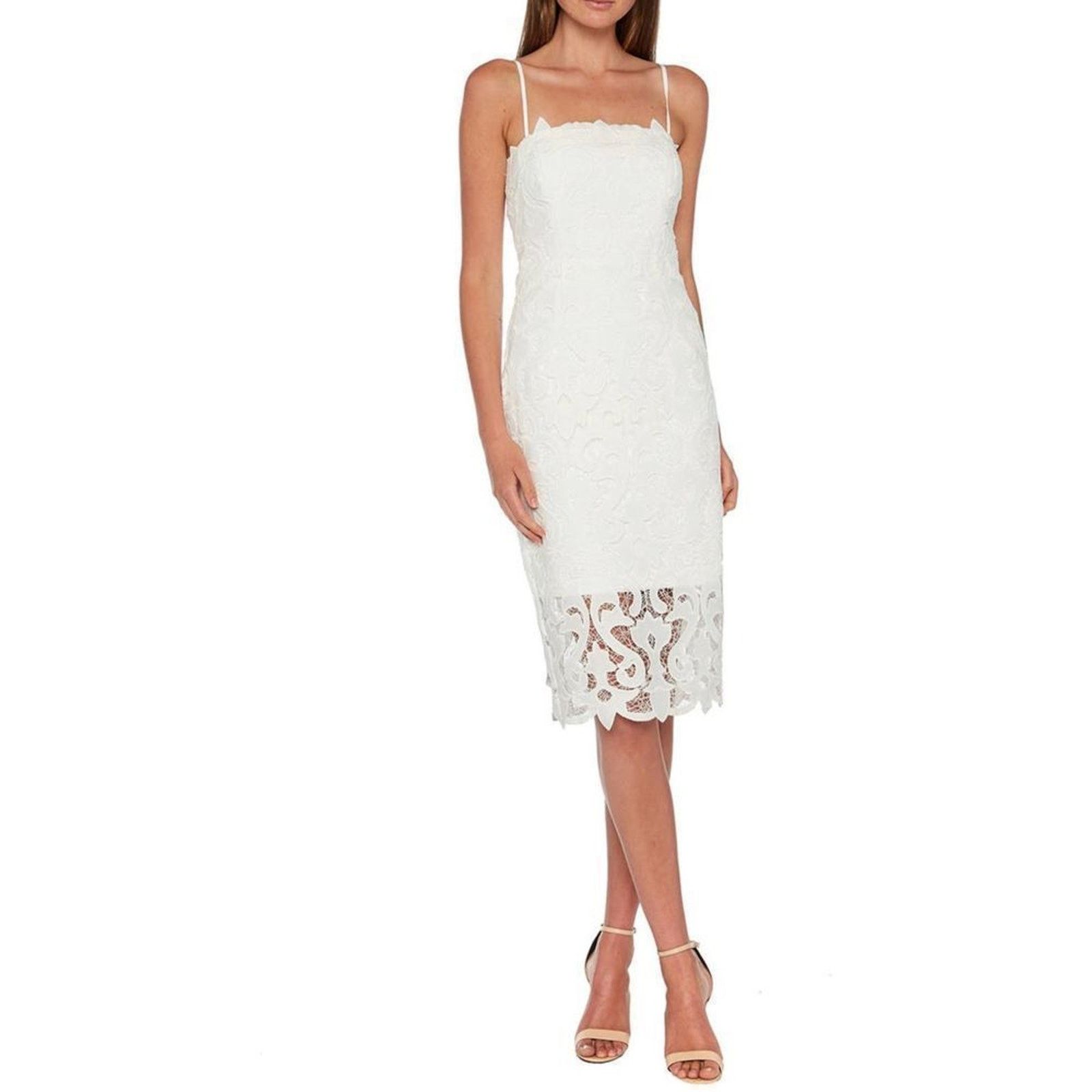 image of Bardot Lina Lace Sheath Dress Size 8 NWT in White, Women's