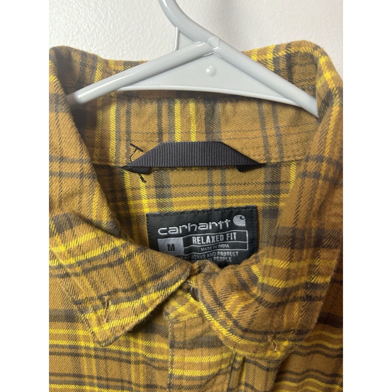 Carhartt Carhartt Medium Brown Yellow Plaid Flannel Shirt Relaxed Fit Size US M / EU 48-50 / 2 - 3 Thumbnail