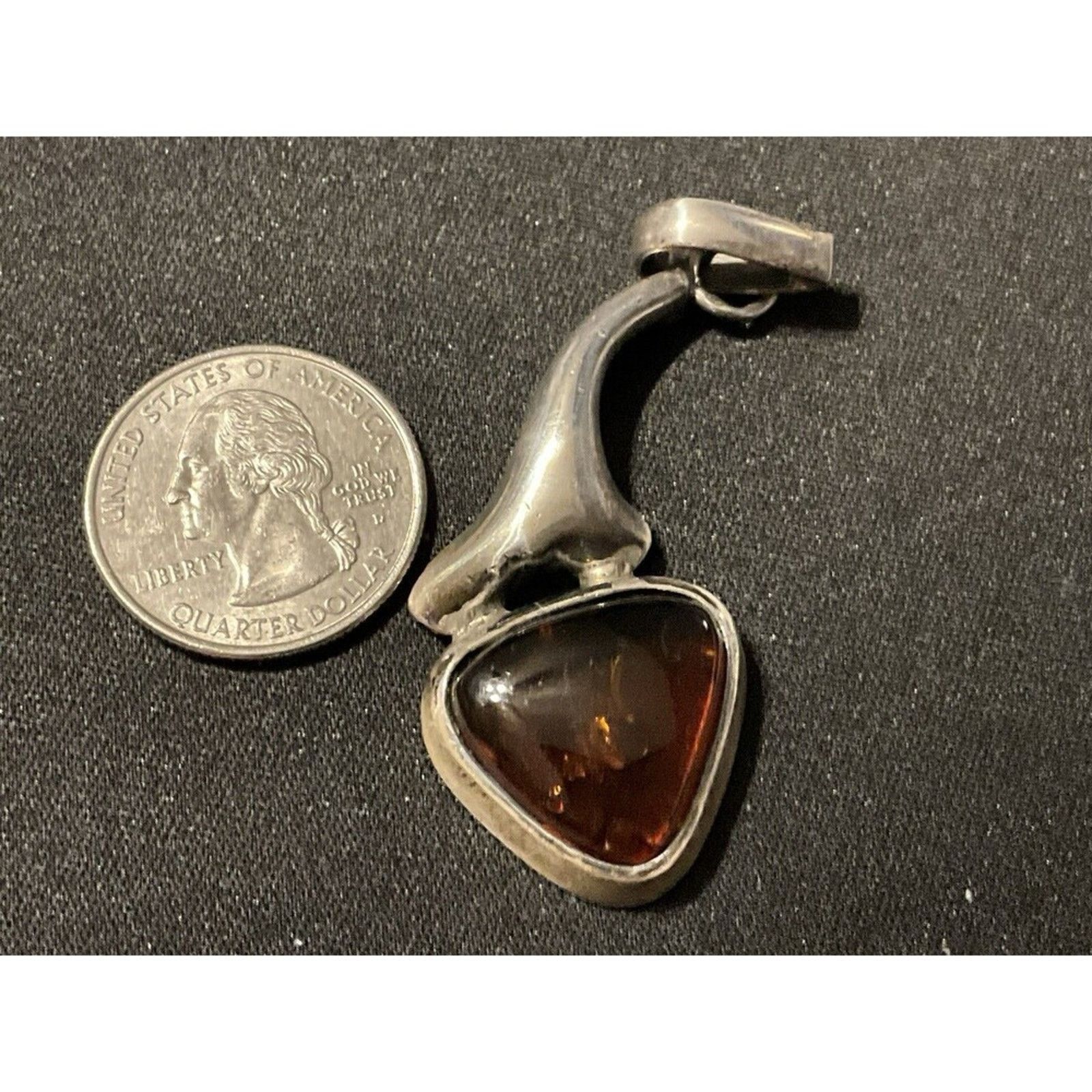Other Tested 925 Sterling Silver Large Bail Amber Pendant Size ONE SIZE - 3 Thumbnail