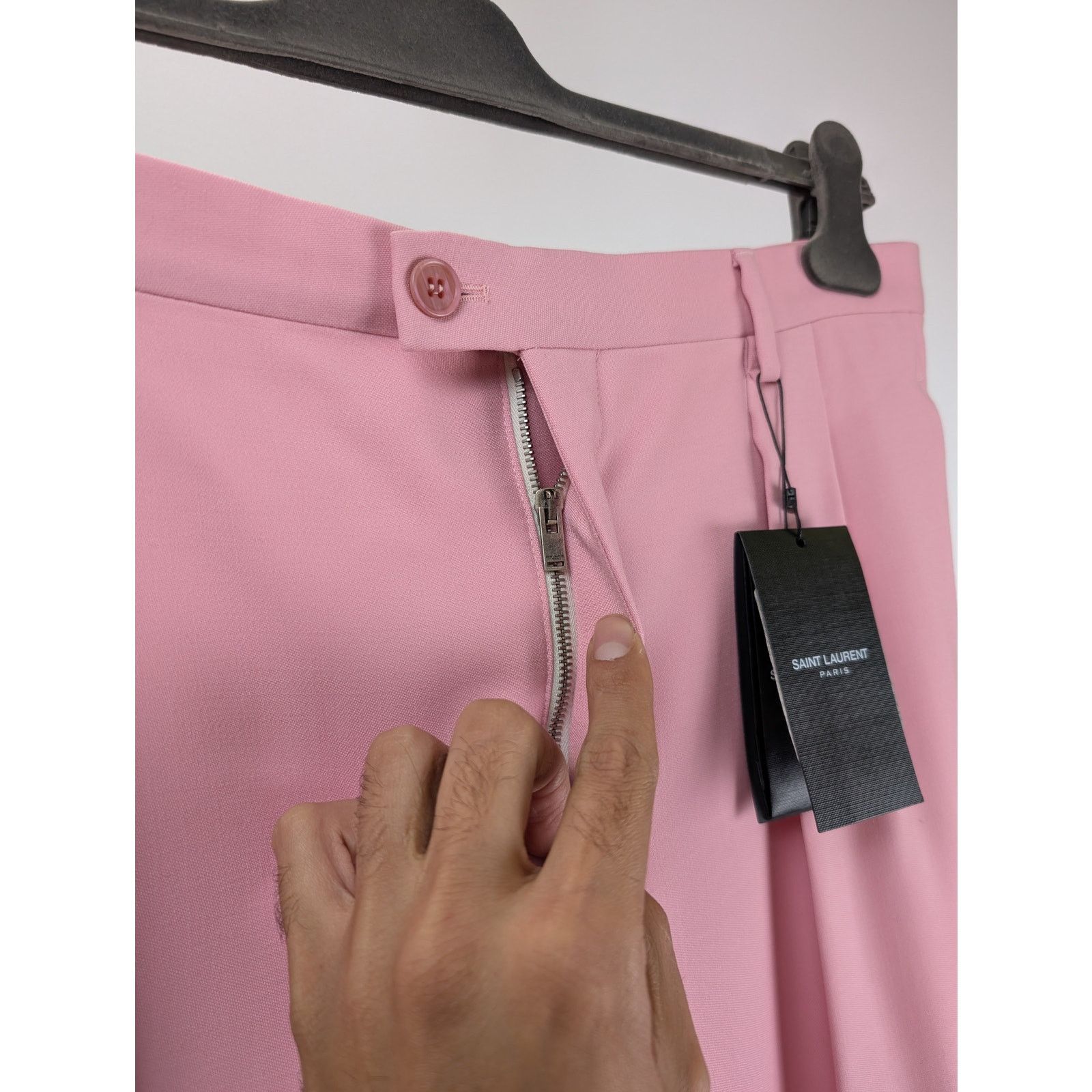 Saint Laurent Paris o1rshd1 Pantalon Constructed Barathea Pant Trouser in Rose Size US 36 / EU 52 - 6 Thumbnail